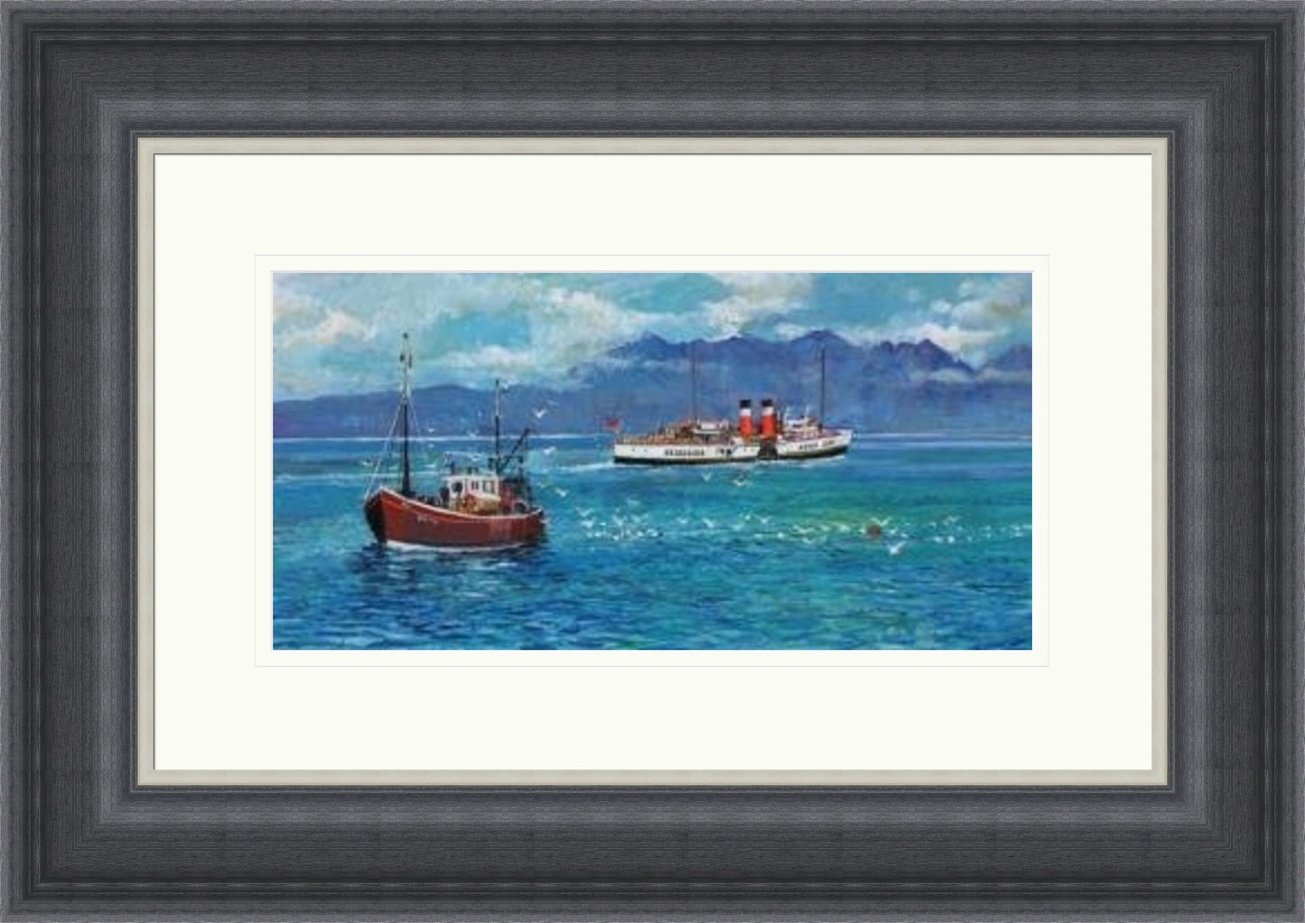 The Waverley and Fishing Boat by Bob Lees