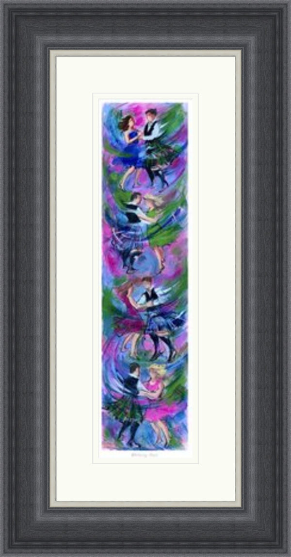 Waltzing Stack Ceilidh Dancing Art Print by Janet McCrorie