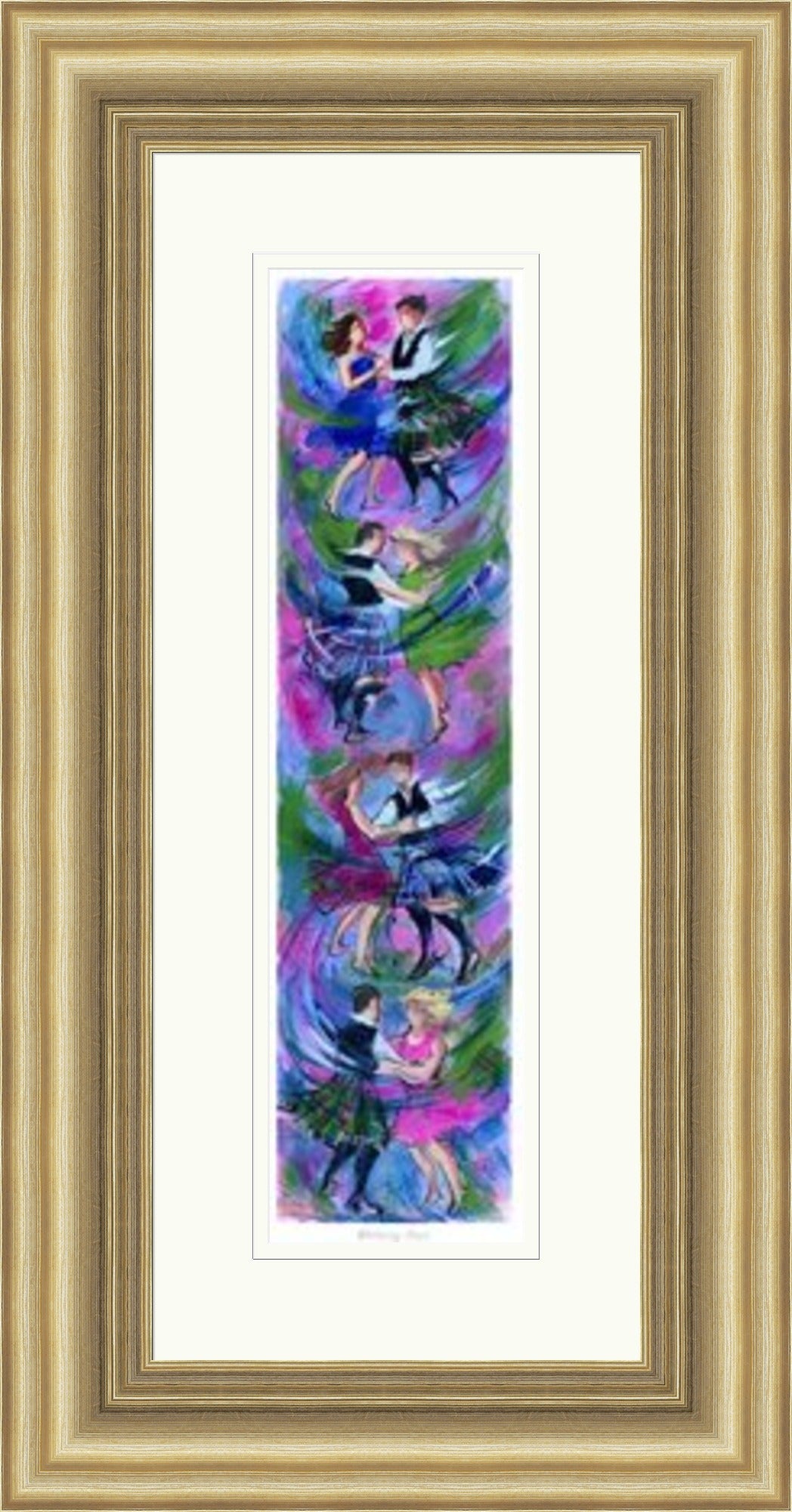 Waltzing Stack Ceilidh Dancing Art Print by Janet McCrorie
