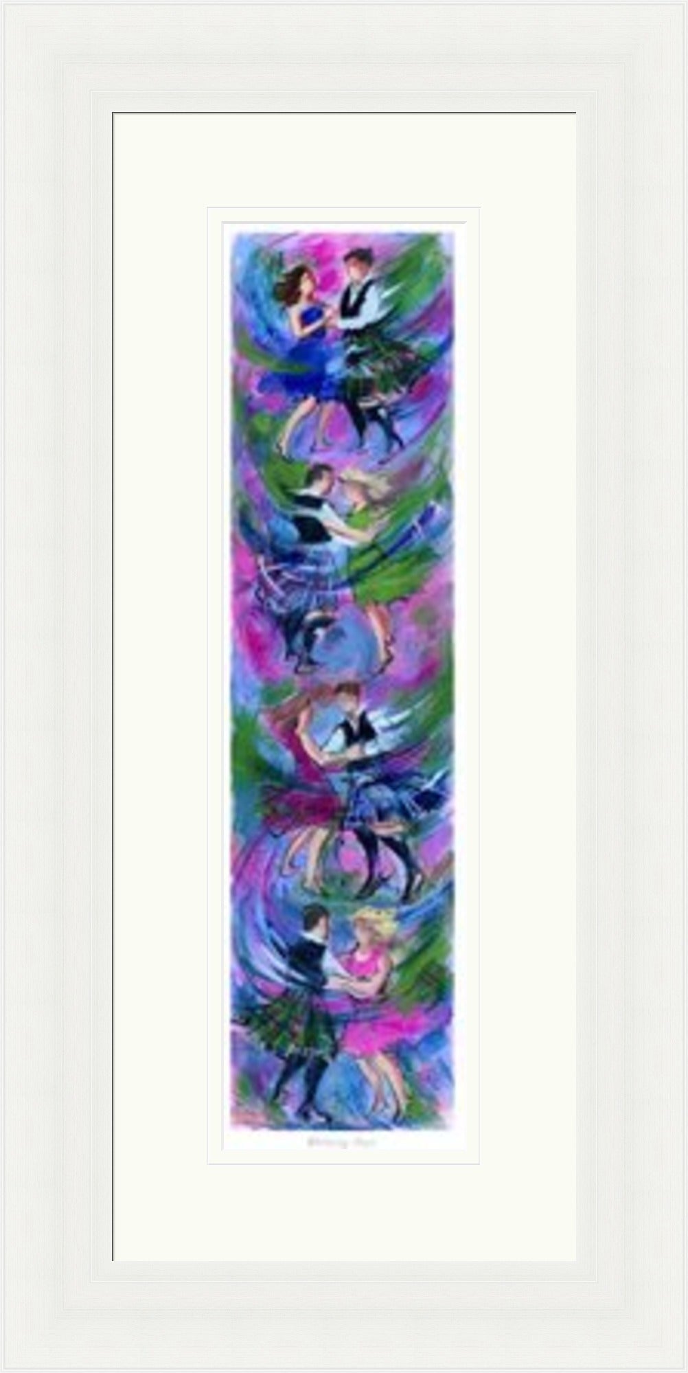 Waltzing Stack Ceilidh Dancing Art Print by Janet McCrorie