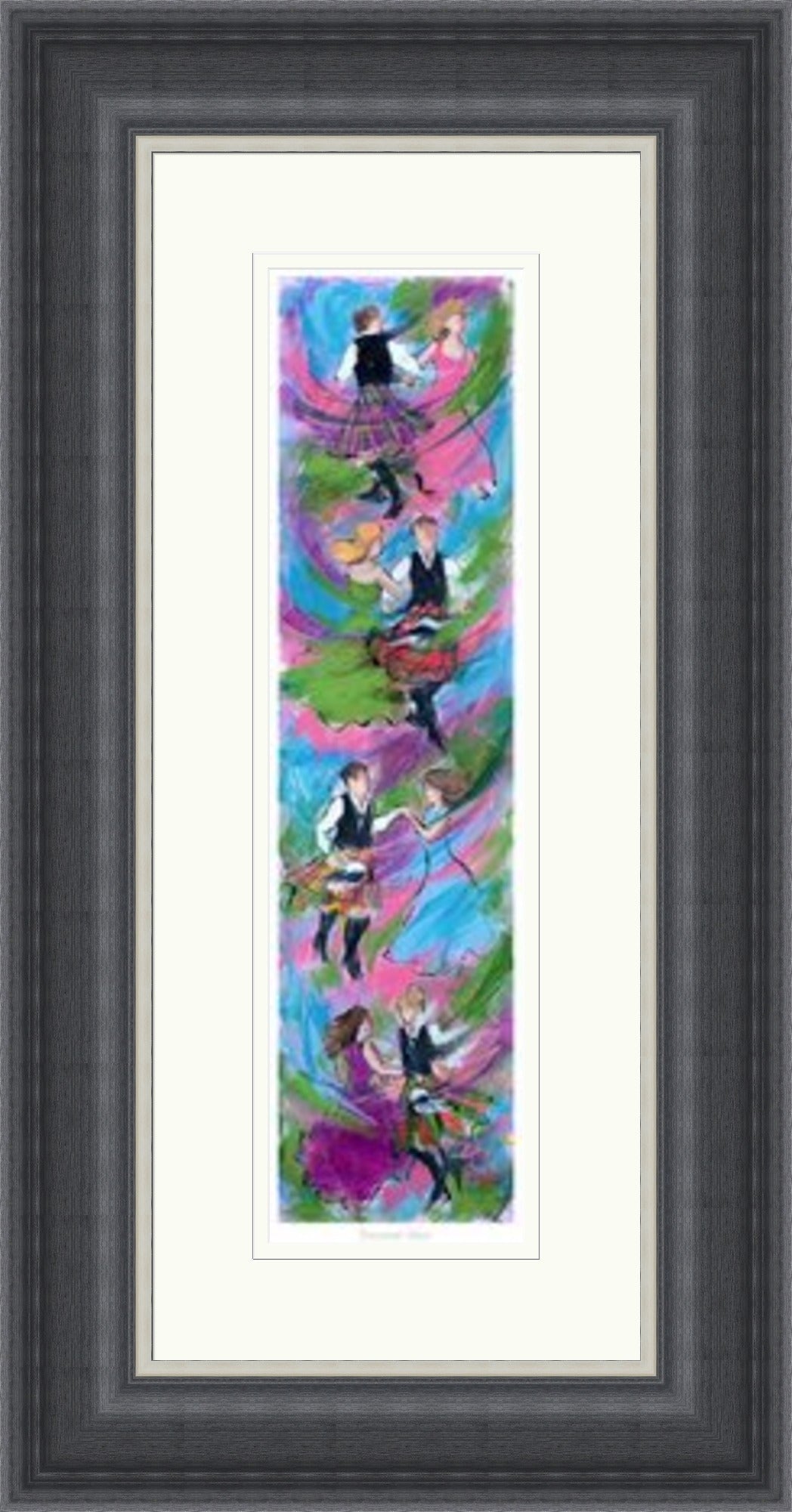 Crossover Stack Ceilidh Dancing Art Print by Janet McCrorie