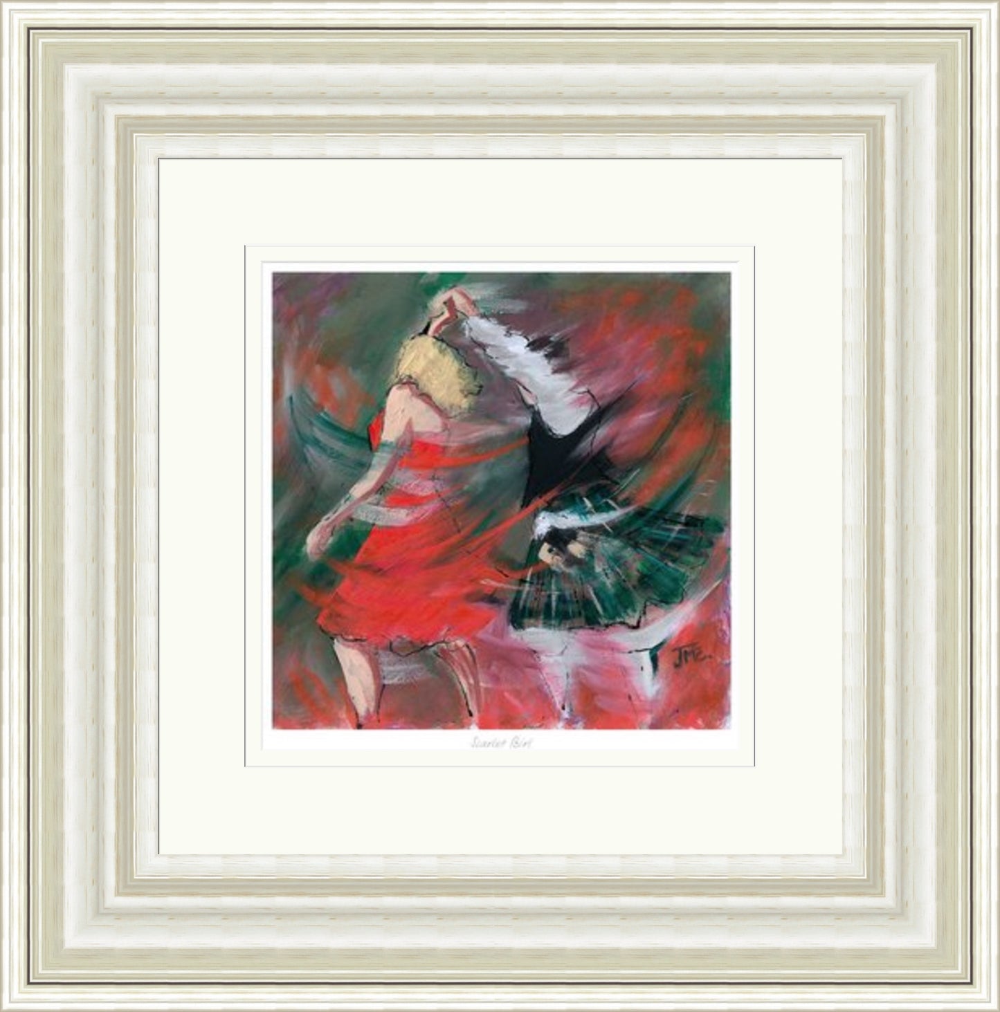 Scarlet Birl Ceilidh Dancing Art Print by Janet McCrorie