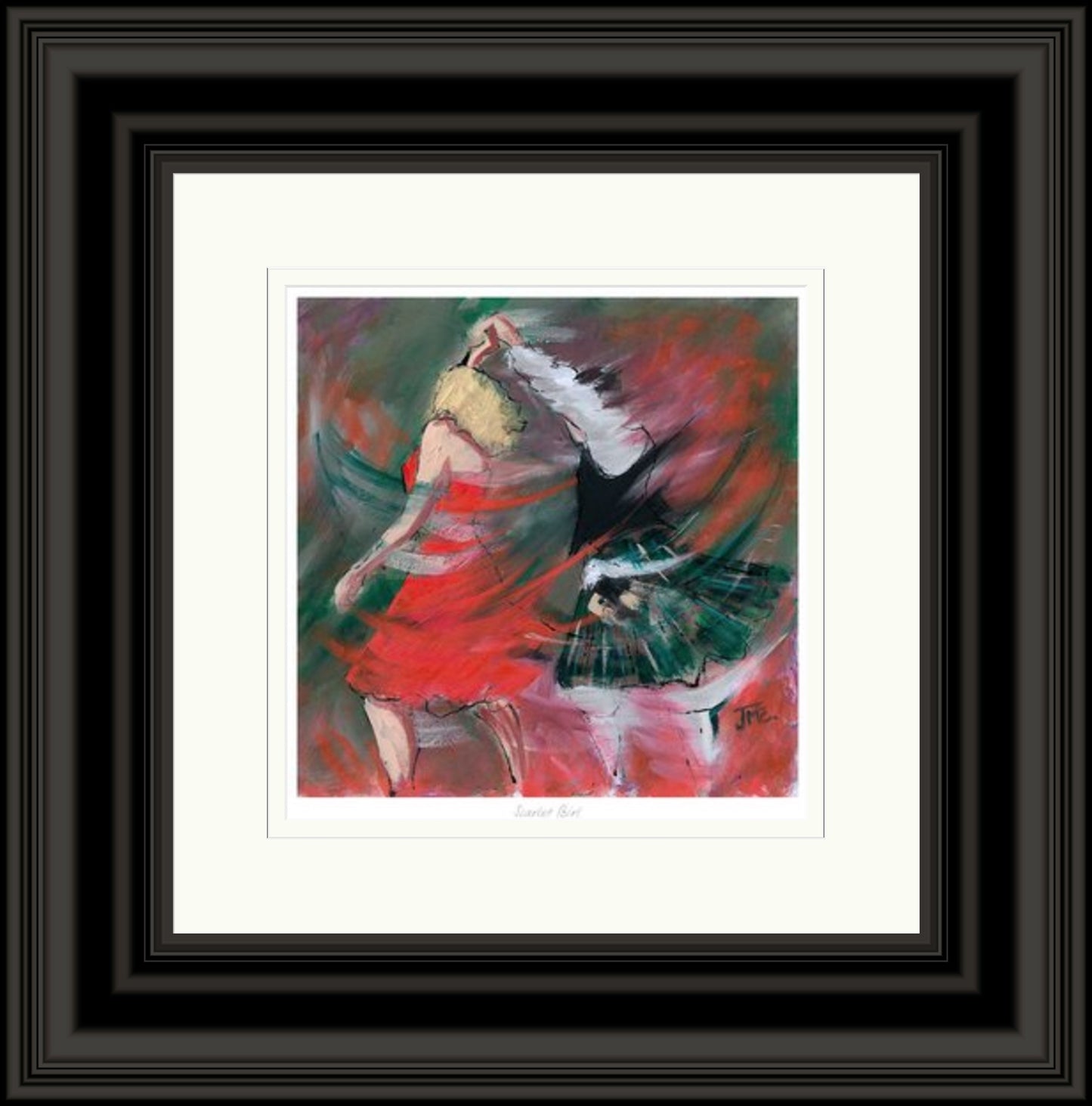 Scarlet Birl Ceilidh Dancing Art Print by Janet McCrorie