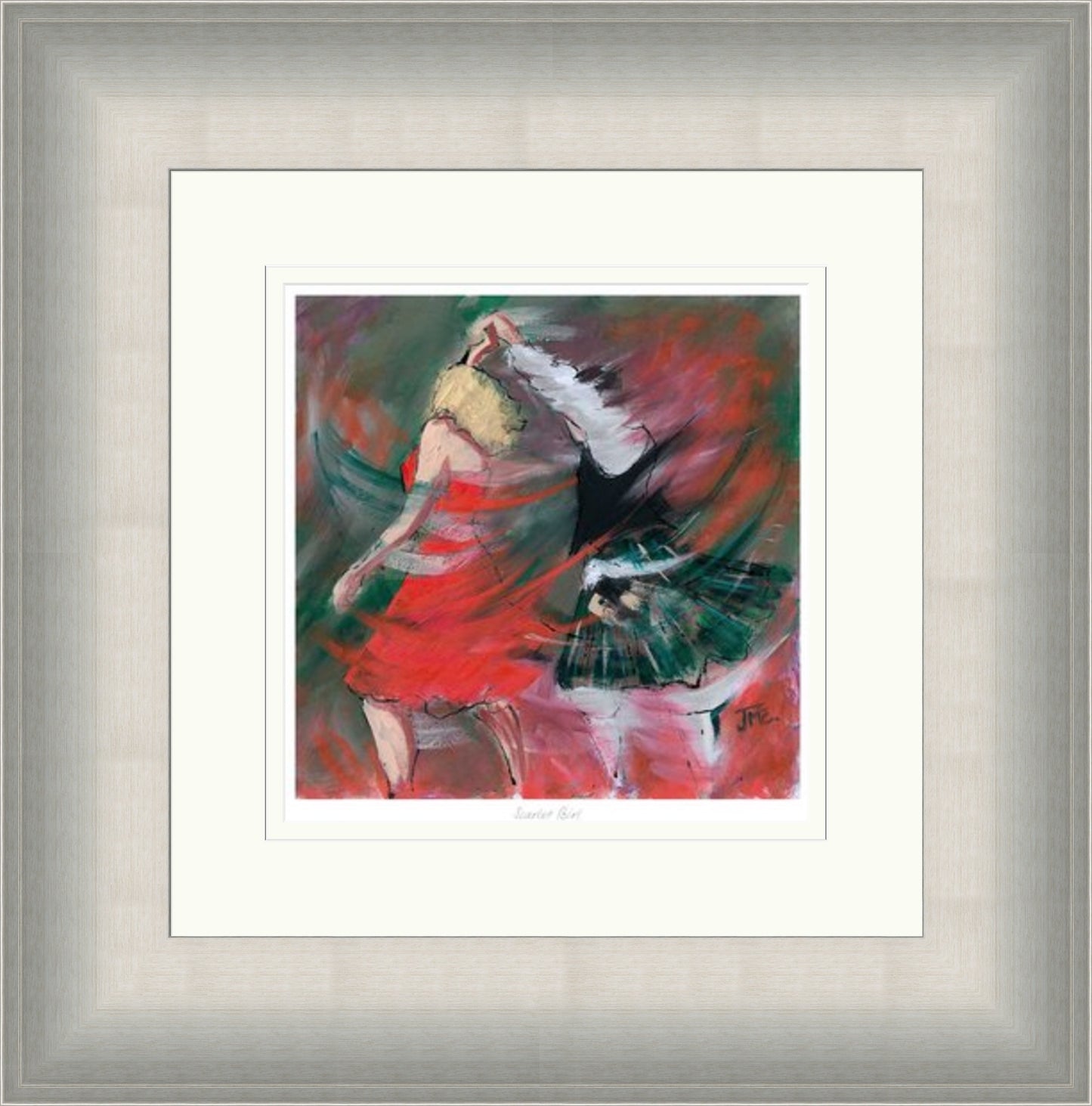 Scarlet Birl Ceilidh Dancing Art Print by Janet McCrorie