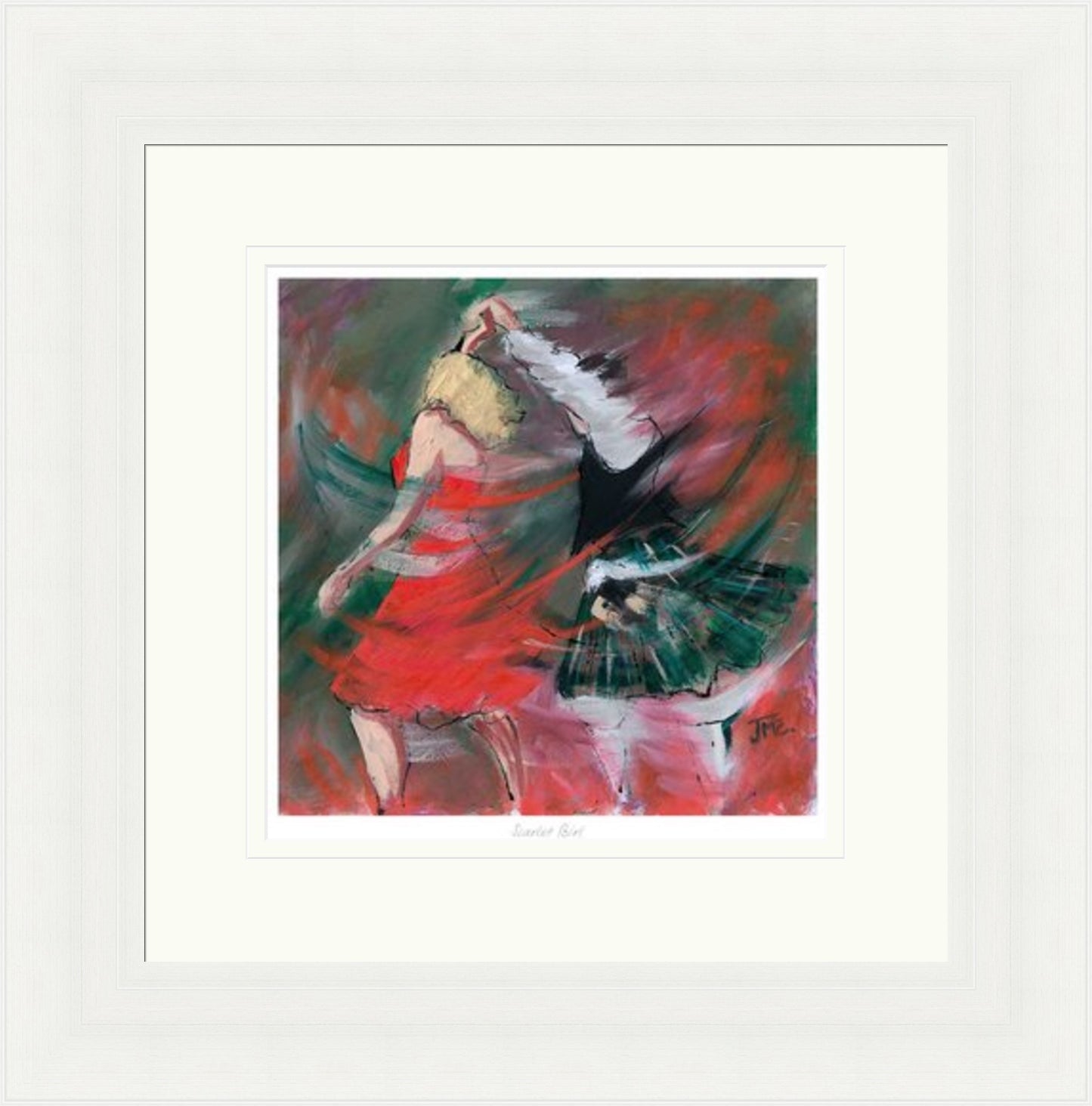 Scarlet Birl Ceilidh Dancing Art Print by Janet McCrorie