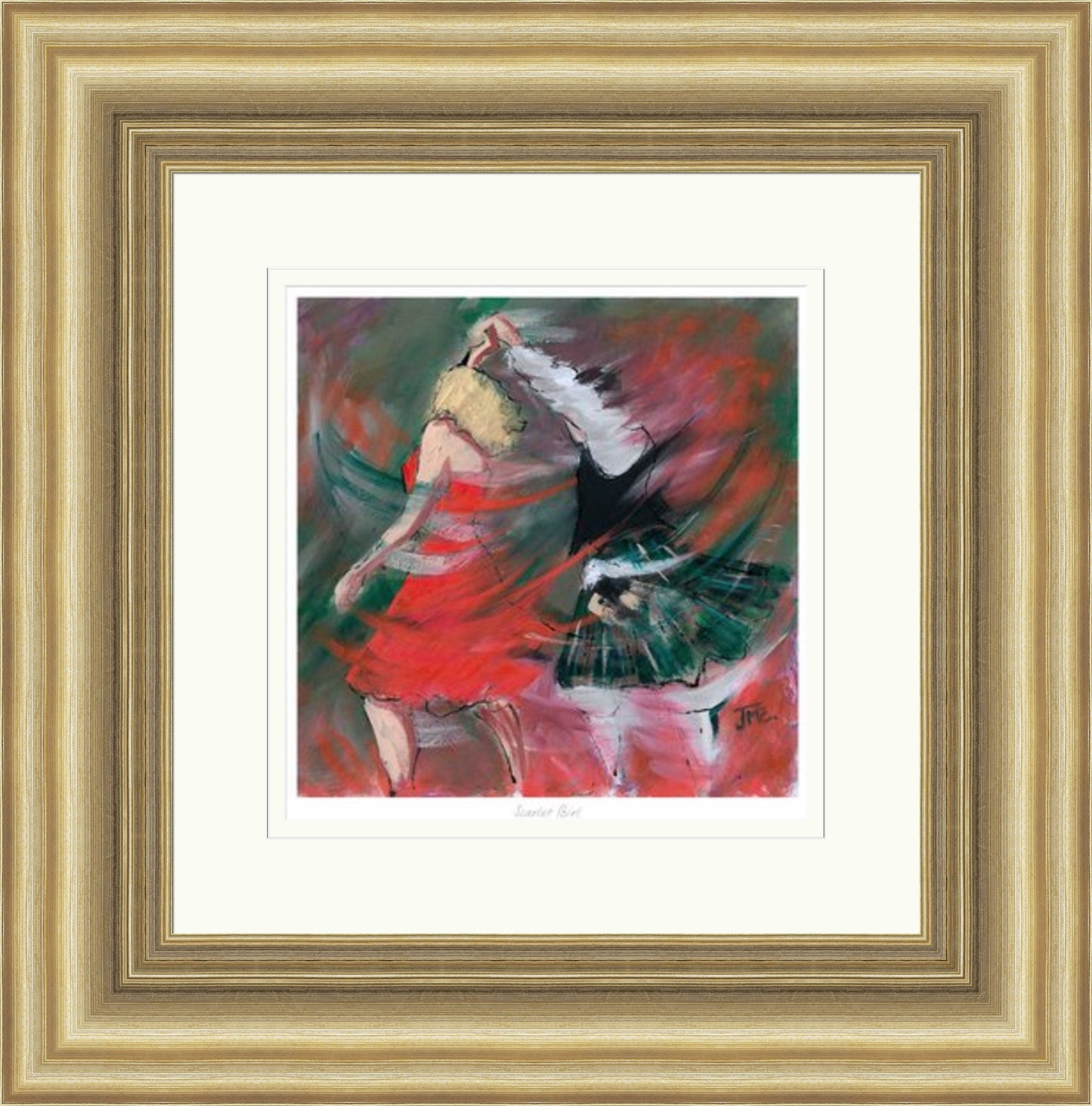 Scarlet Birl Ceilidh Dancing Art Print by Janet McCrorie