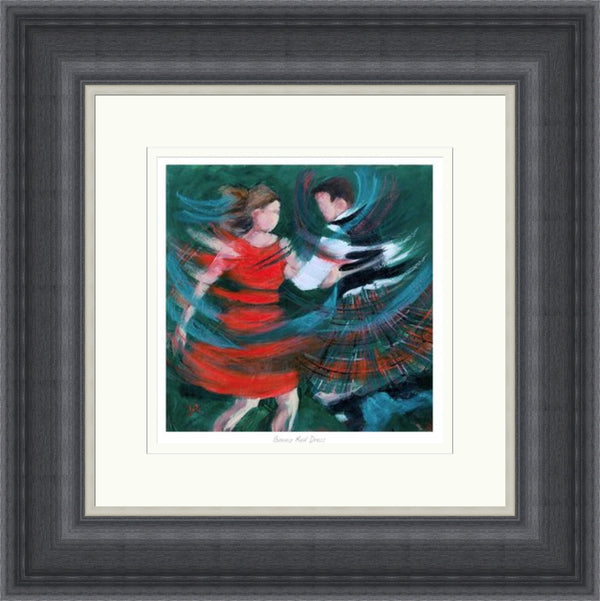 Bonny Red Ceilidh Dancing Art Print by Janet McCrorie