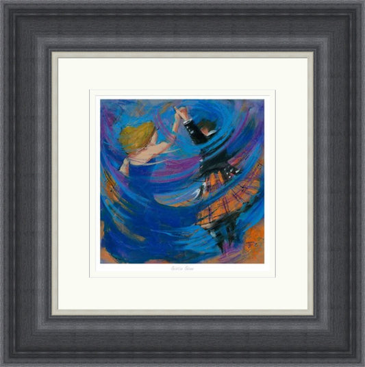 Birlin Blue Ceilidh Dancing Art Print by Janet McCrorie