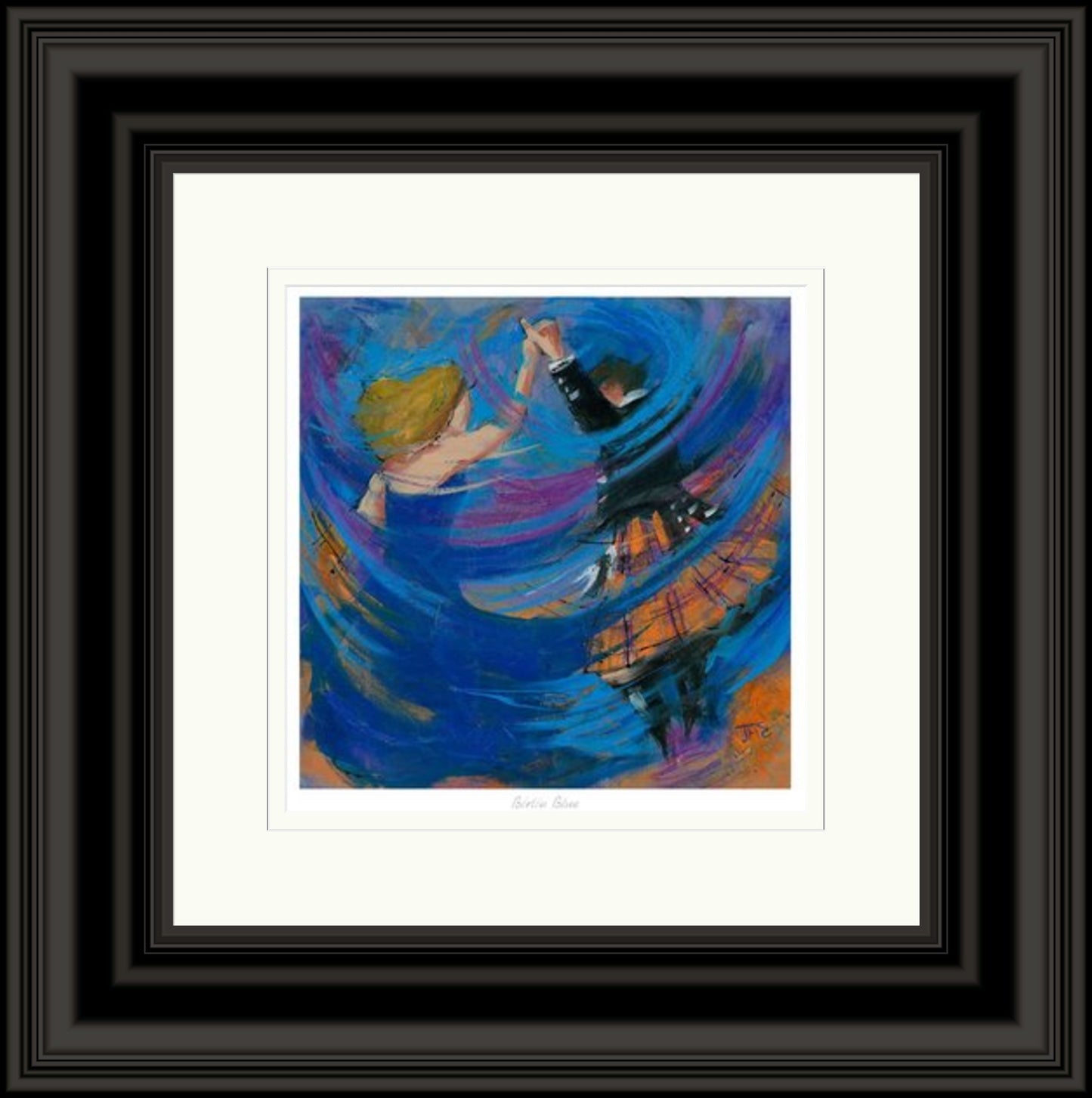 Birlin Blue Ceilidh Dancing Art Print by Janet McCrorie