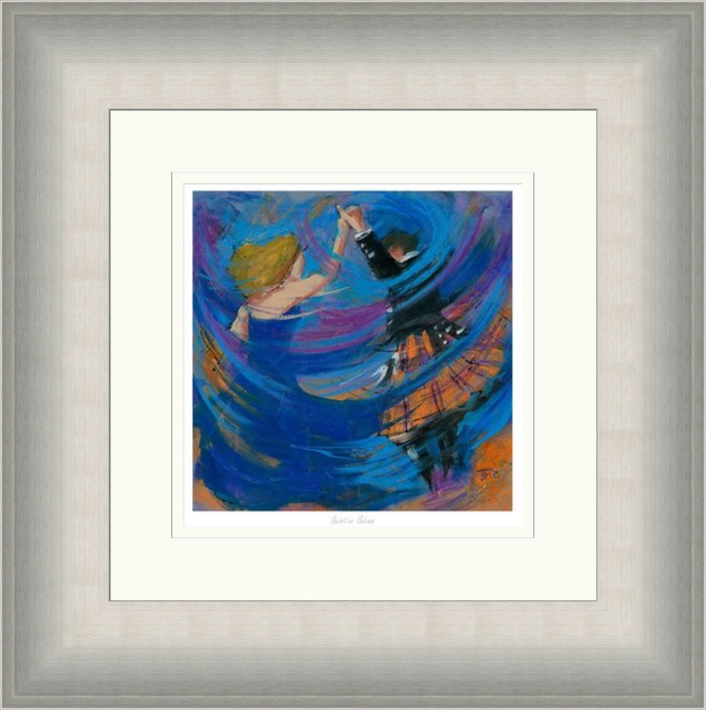 Birlin Blue Ceilidh Dancing Art Print by Janet McCrorie