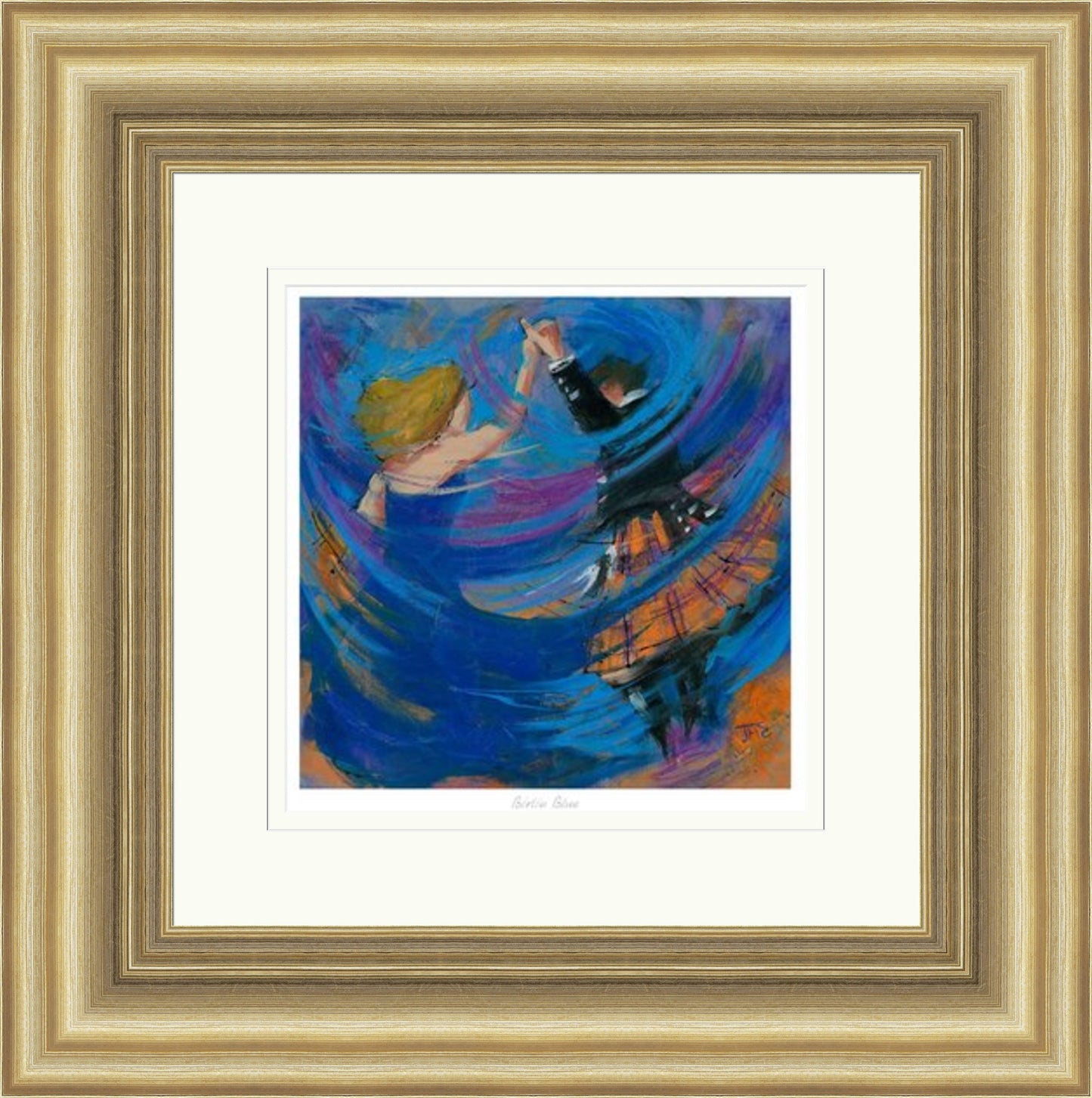 Birlin Blue Ceilidh Dancing Art Print by Janet McCrorie