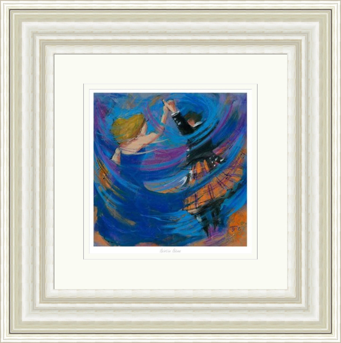 Birlin Blue Ceilidh Dancing Art Print by Janet McCrorie
