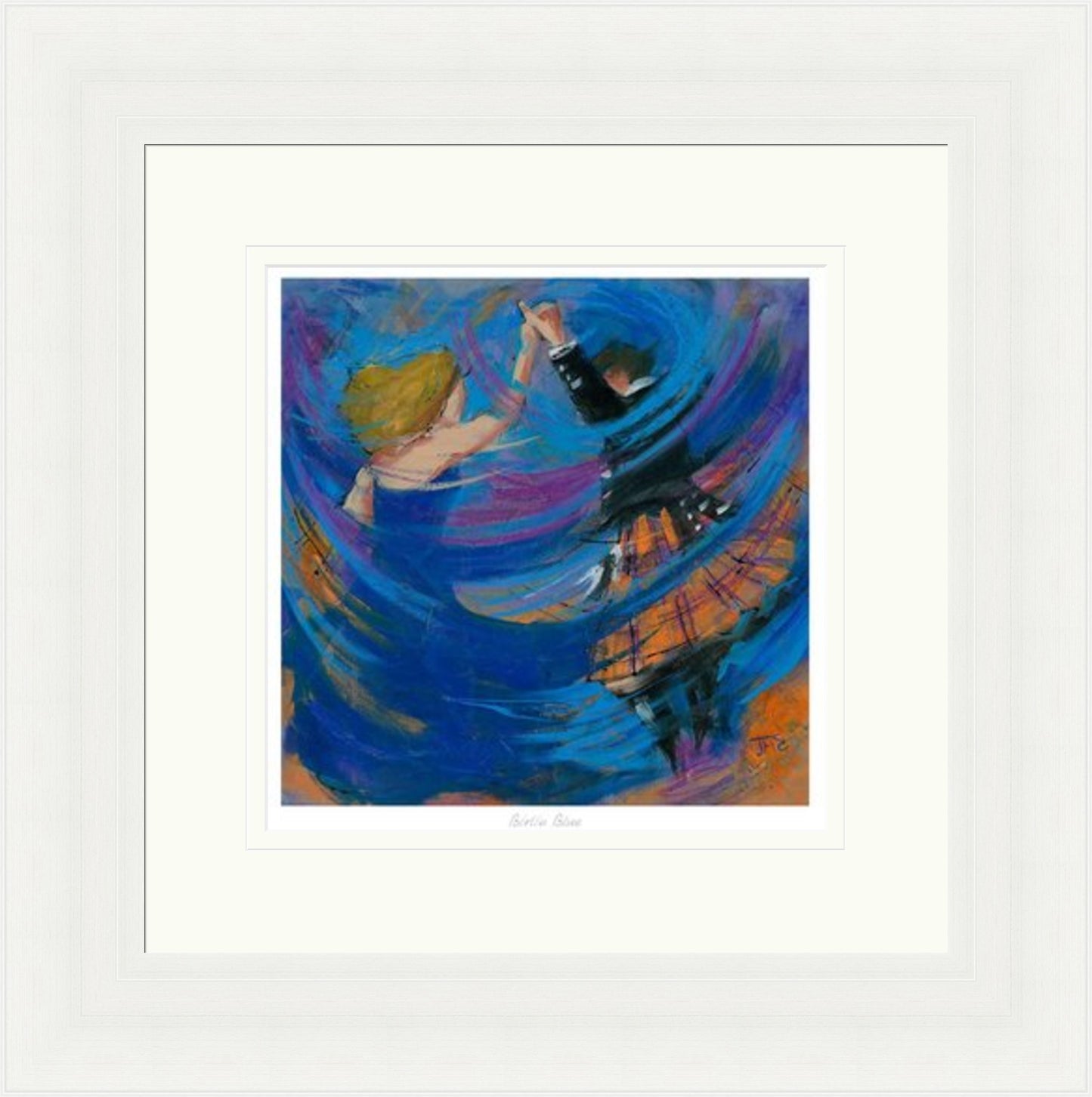 Birlin Blue Ceilidh Dancing Art Print by Janet McCrorie