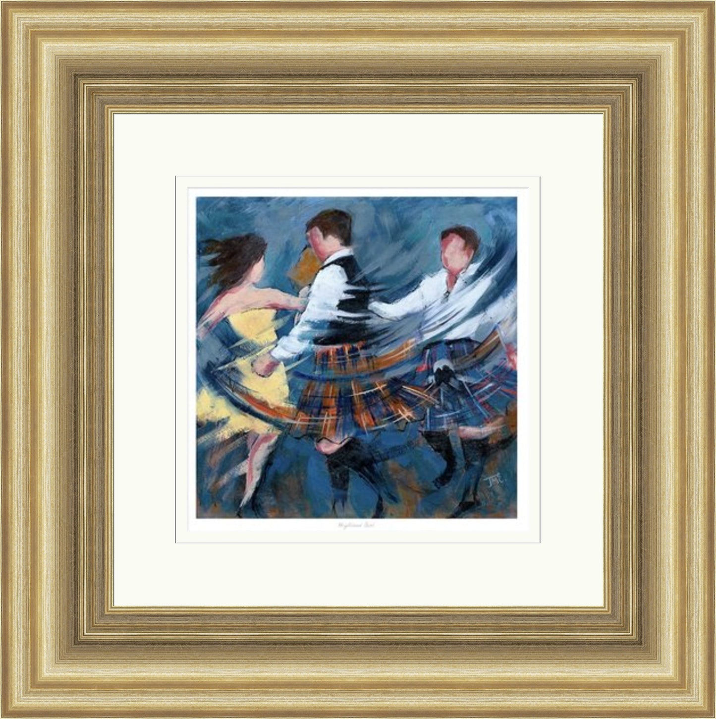 Highland Birl Ceilidh Dancing Art Print by Janet McCrorie