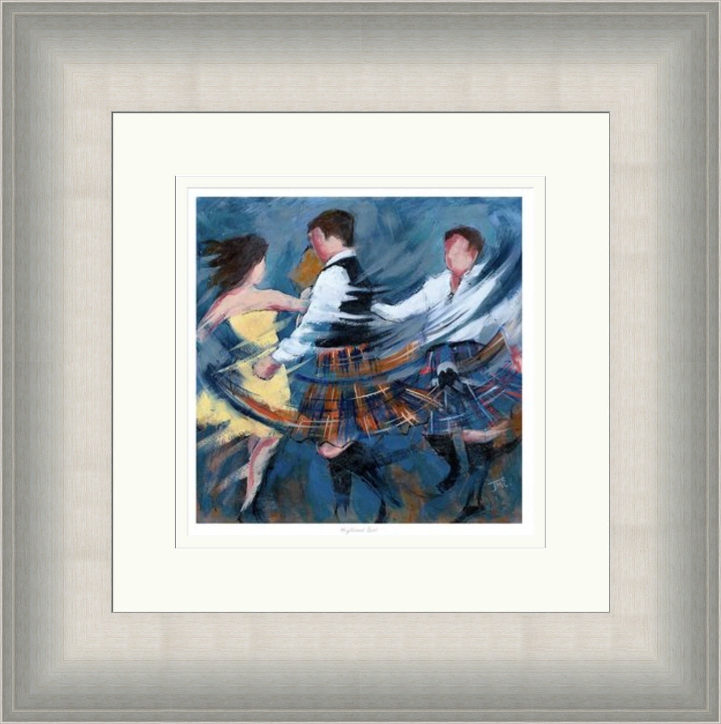 Highland Birl Ceilidh Dancing Art Print by Janet McCrorie