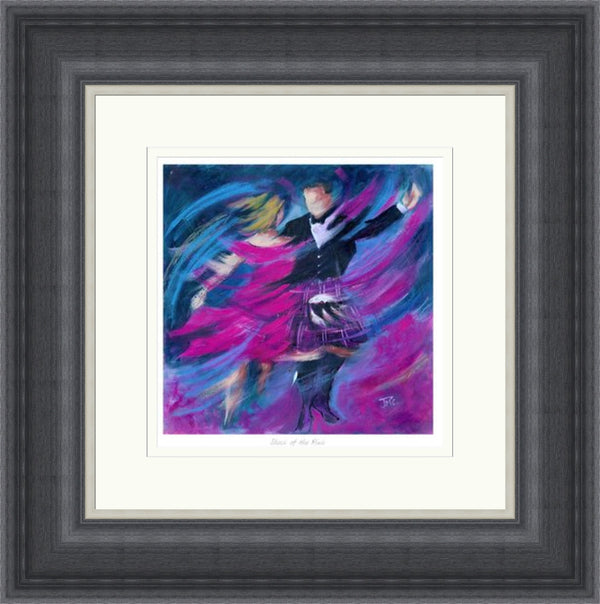 Shock of the Pink Ceilidh Dancing Art Print by Janet McCrorie