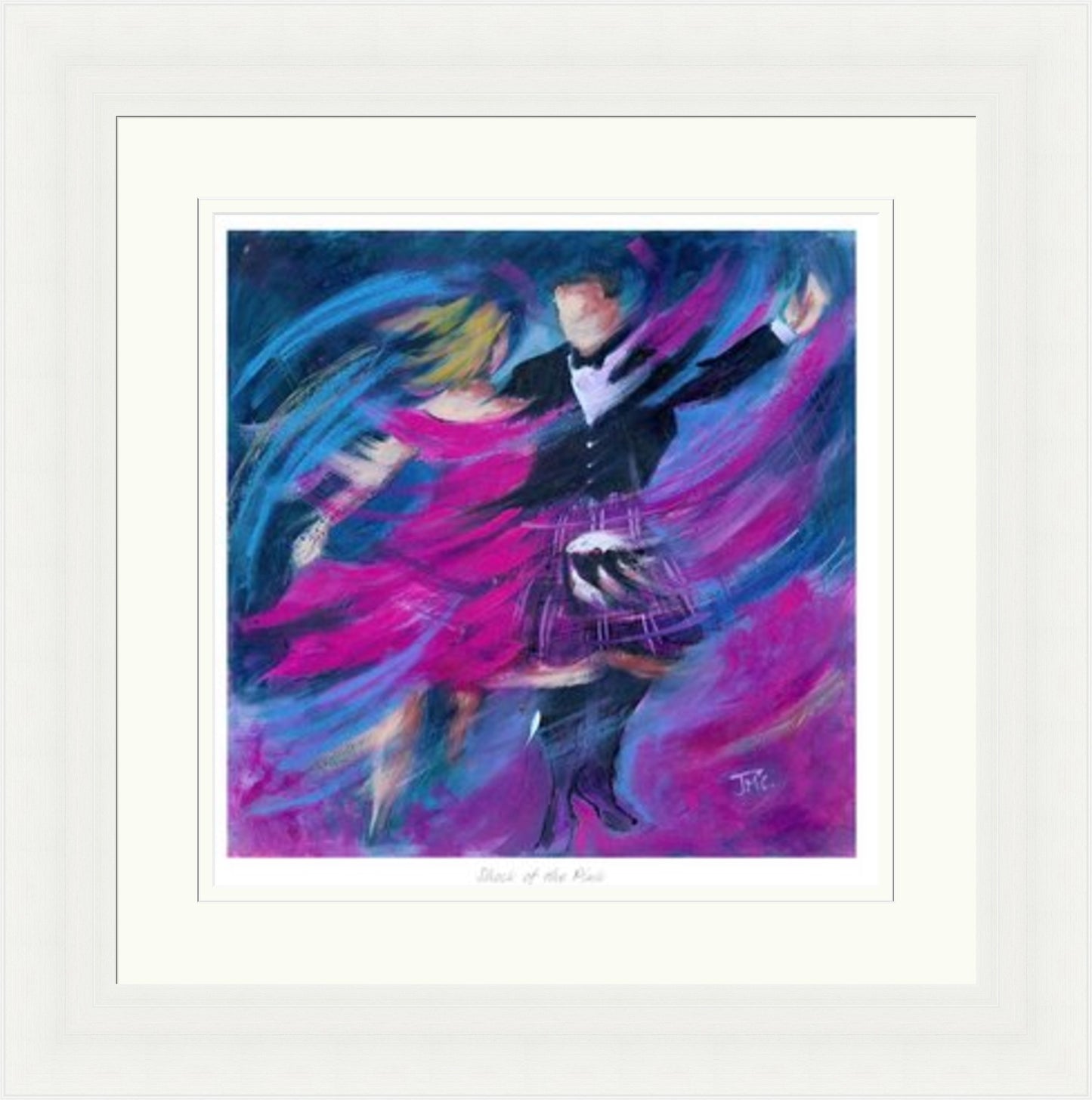 Shock of the Pink Ceilidh Dancing Art Print by Janet McCrorie