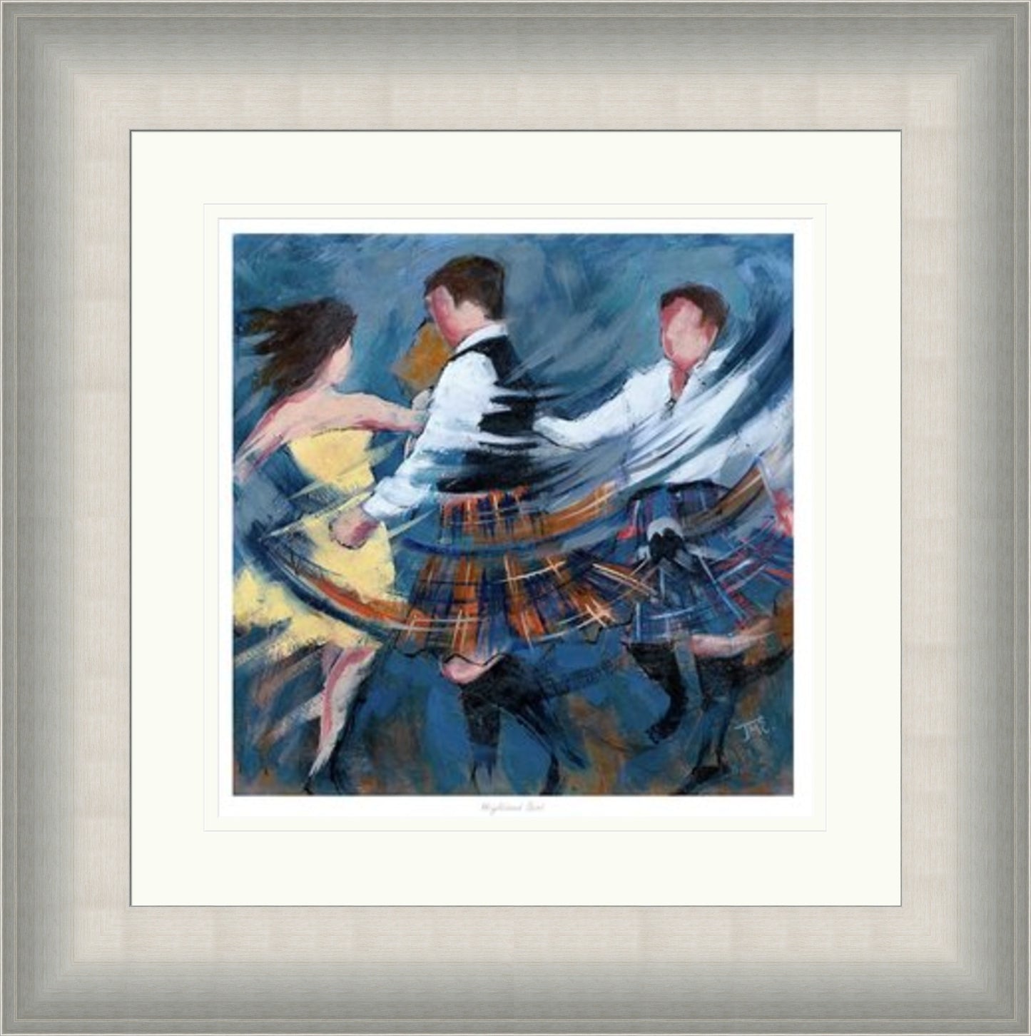 Highland Birl Ceilidh Dancing Art Print by Janet McCrorie