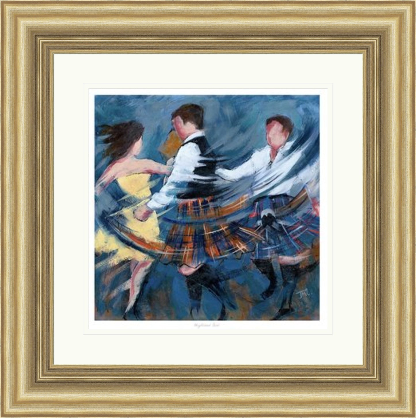 Highland Birl Ceilidh Dancing Art Print by Janet McCrorie
