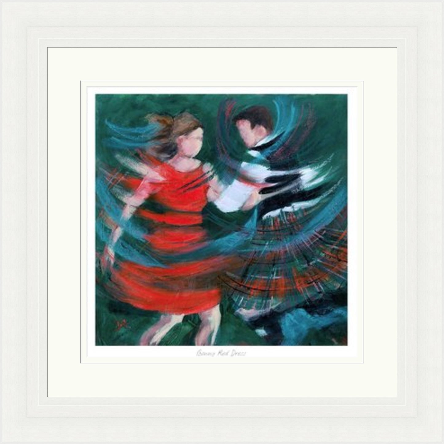 Bonny Red Ceilidh Dancing Art Print by Janet McCrorie