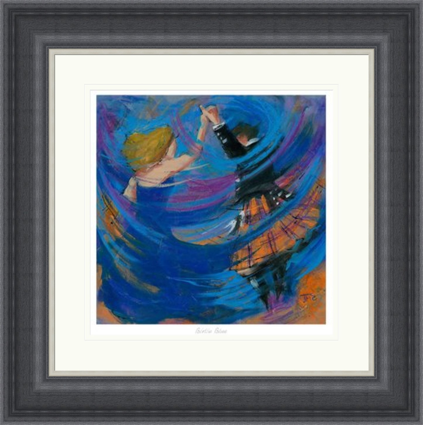 Birlin Blue Ceilidh Dancing Art Print by Janet McCrorie