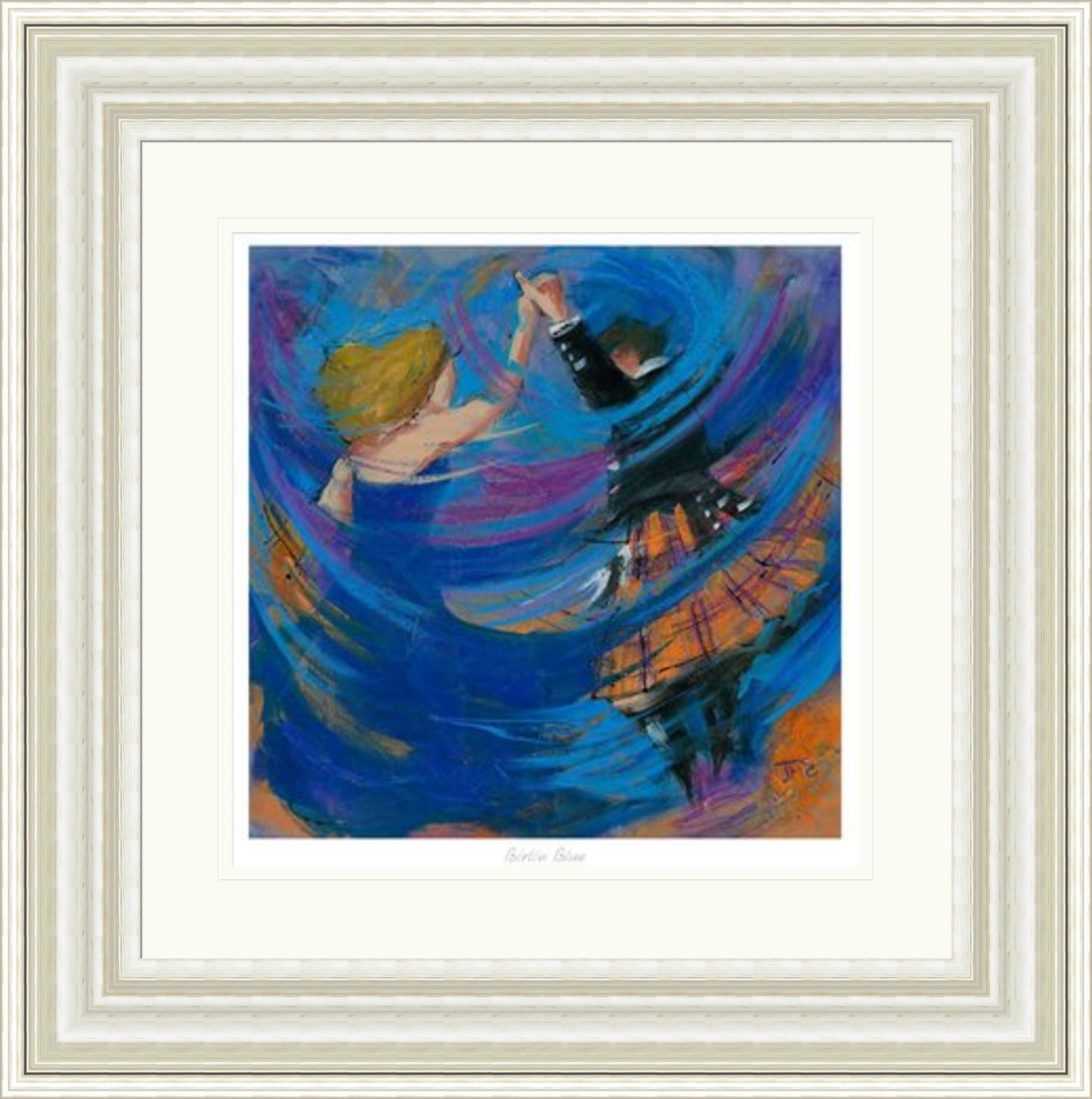 Birlin Blue Ceilidh Dancing Art Print by Janet McCrorie