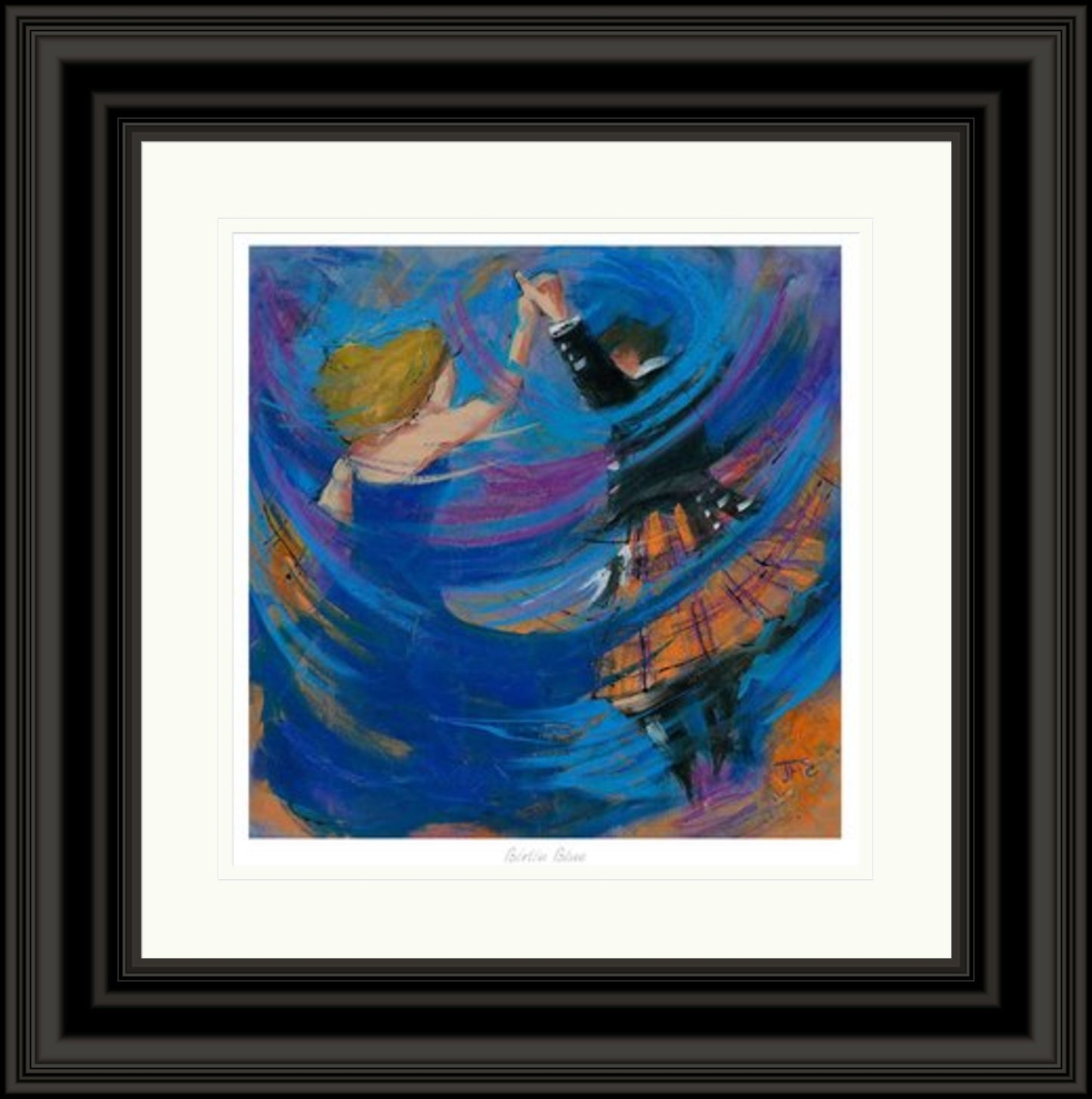 Birlin Blue Ceilidh Dancing Art Print by Janet McCrorie