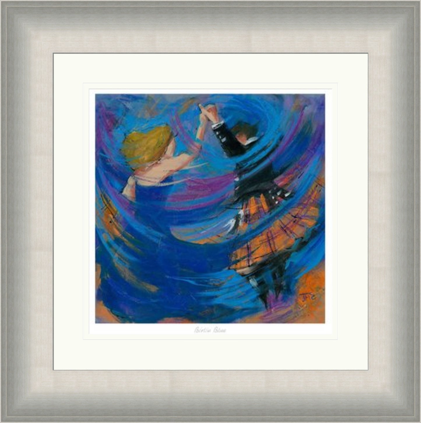 Birlin Blue Ceilidh Dancing Art Print by Janet McCrorie