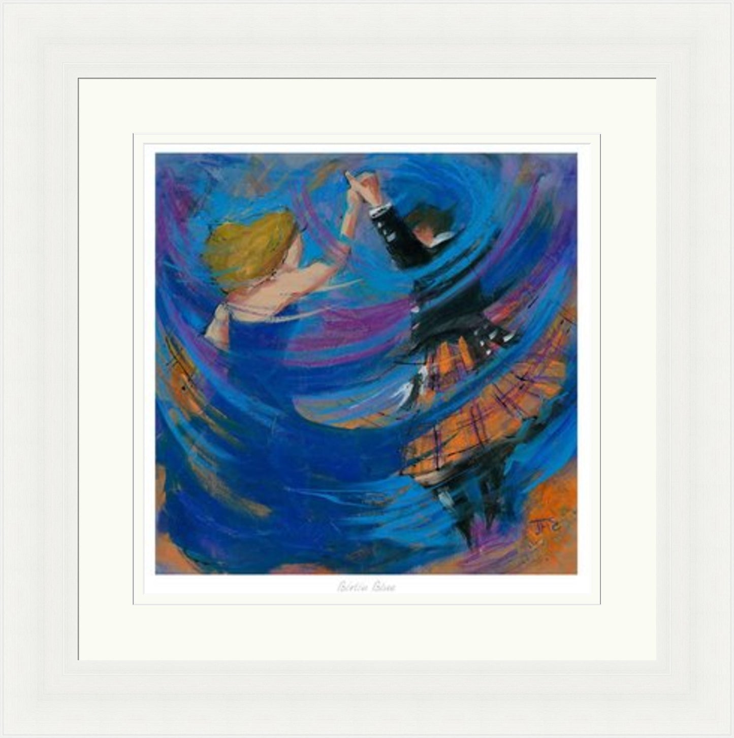 Birlin Blue Ceilidh Dancing Art Print by Janet McCrorie