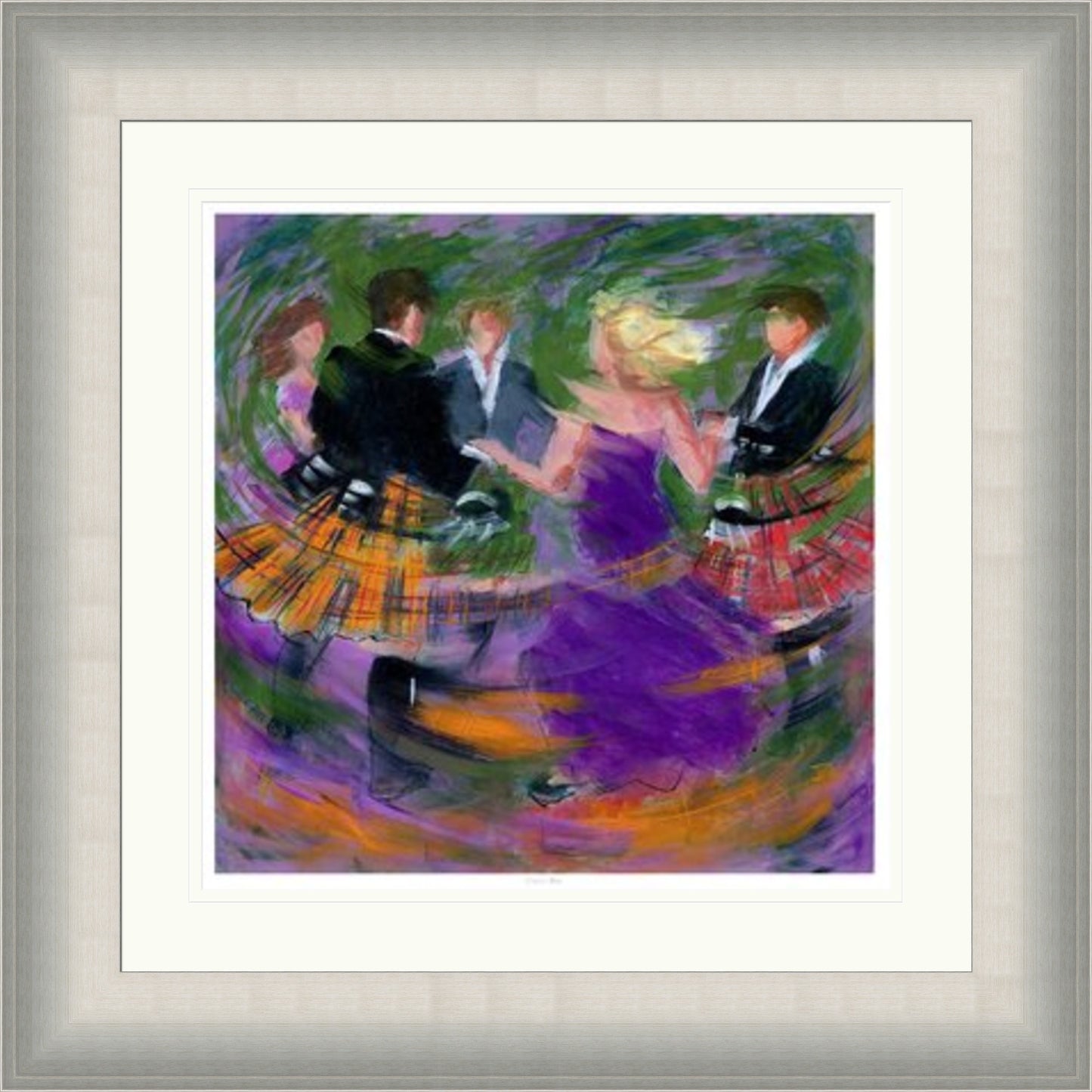 Circling Roon Ceilidh Dancing Art Print by Janet McCrorie