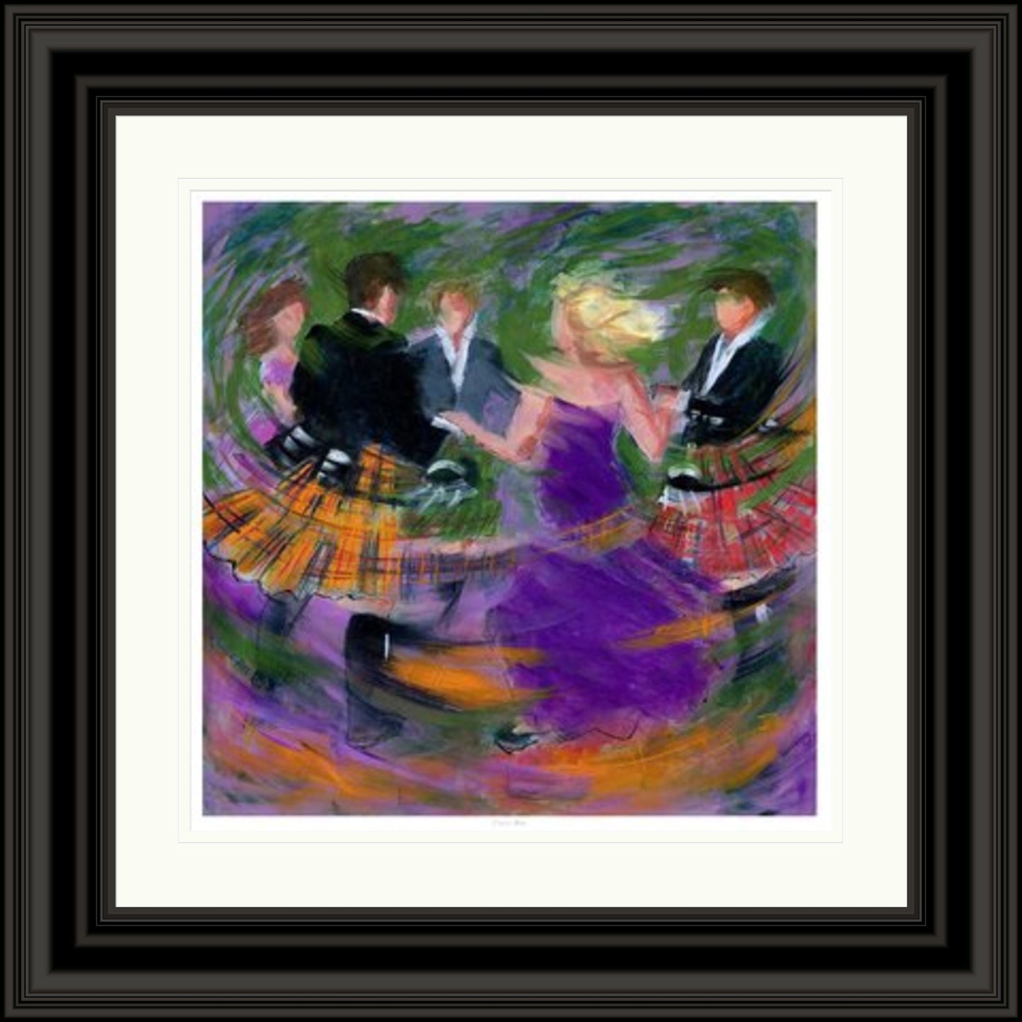 Circling Roon Ceilidh Dancing Art Print by Janet McCrorie