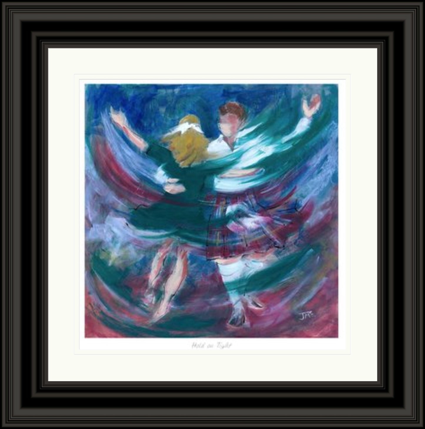 Hold on Tight Ceilidh Dancing Art Print by Janet McCrorie