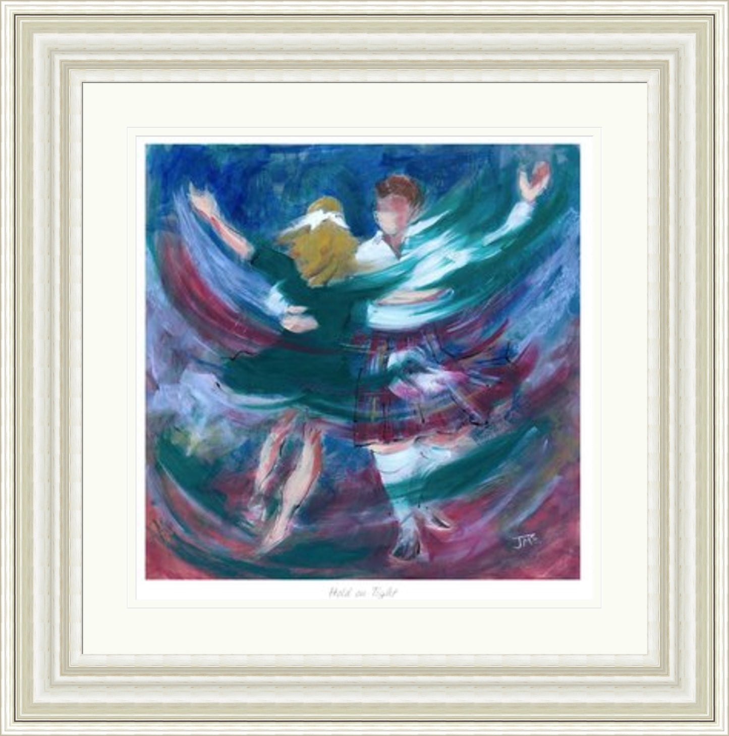 Hold on Tight Ceilidh Dancing Art Print by Janet McCrorie