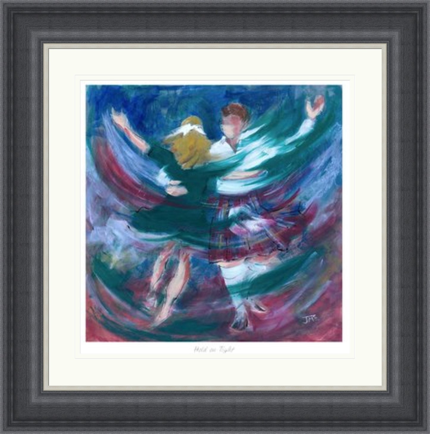 Hold on Tight Ceilidh Dancing Art Print by Janet McCrorie