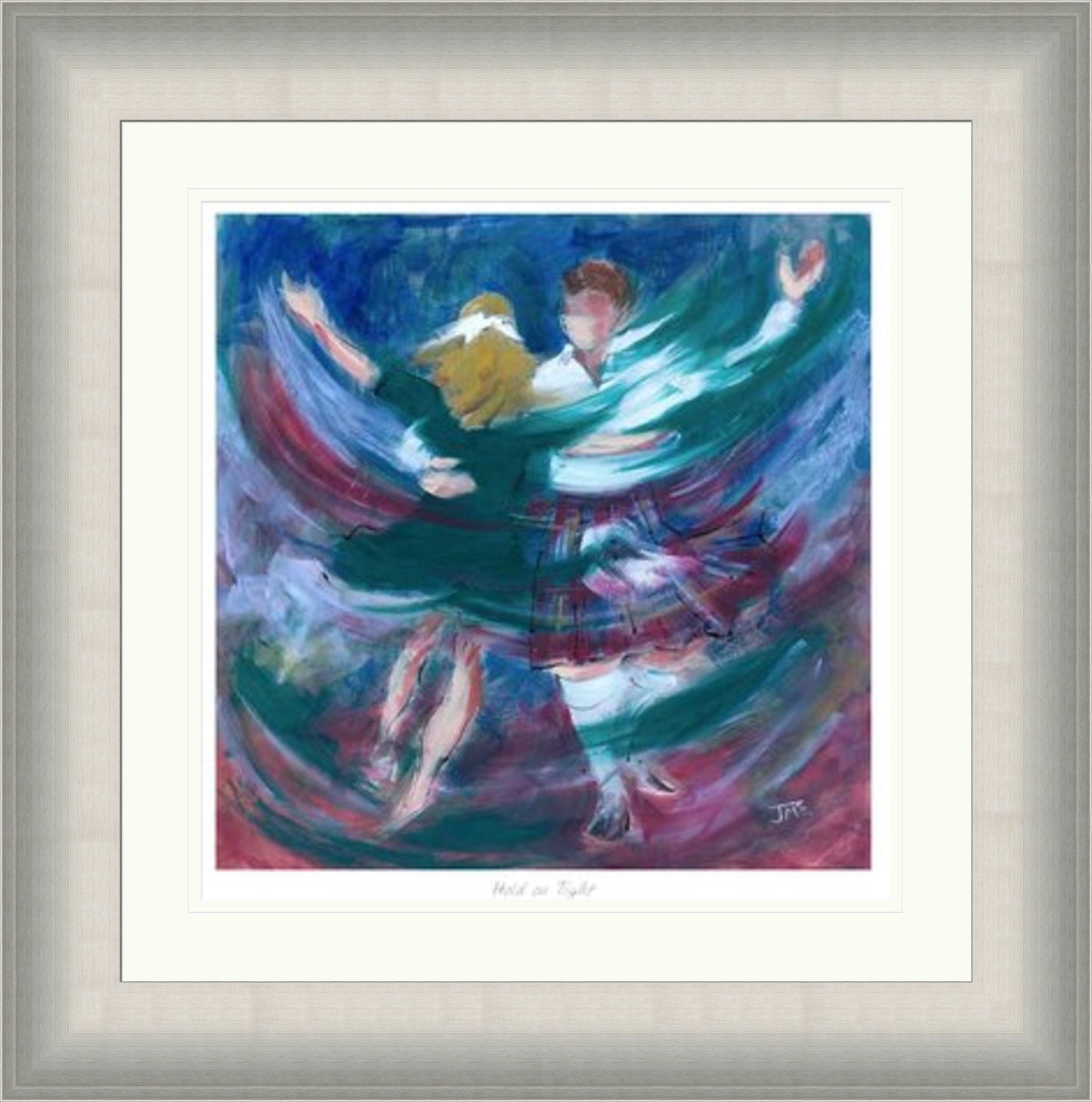 Hold on Tight Ceilidh Dancing Art Print by Janet McCrorie