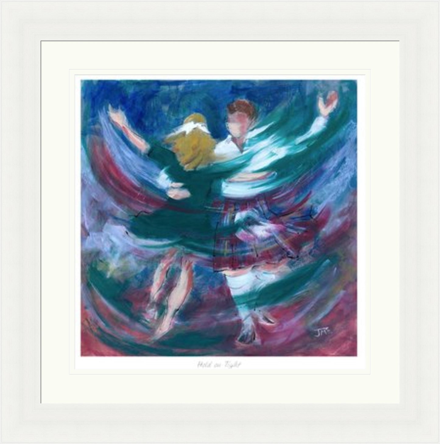 Hold on Tight Ceilidh Dancing Art Print by Janet McCrorie