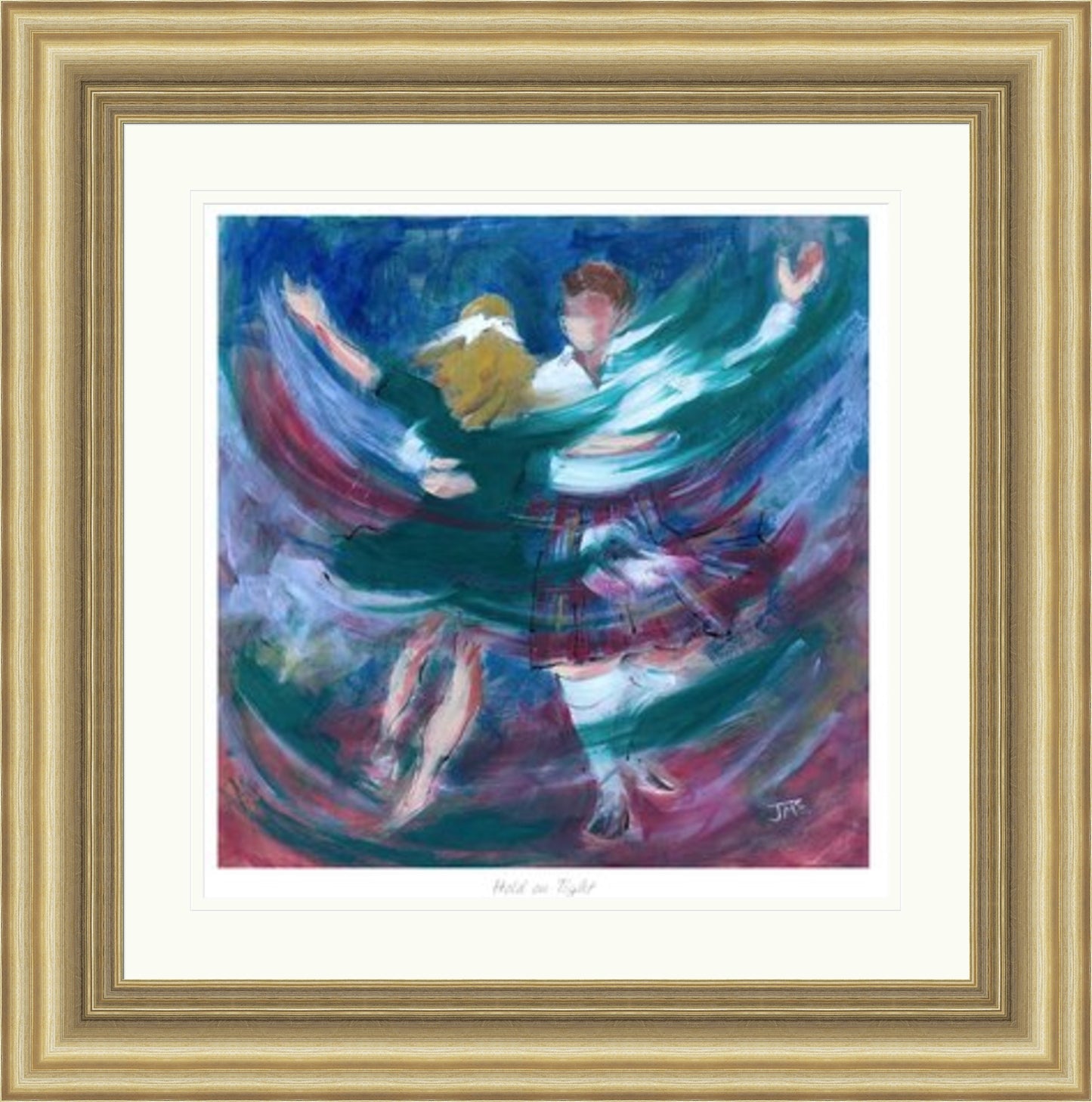 Hold on Tight Ceilidh Dancing Art Print by Janet McCrorie