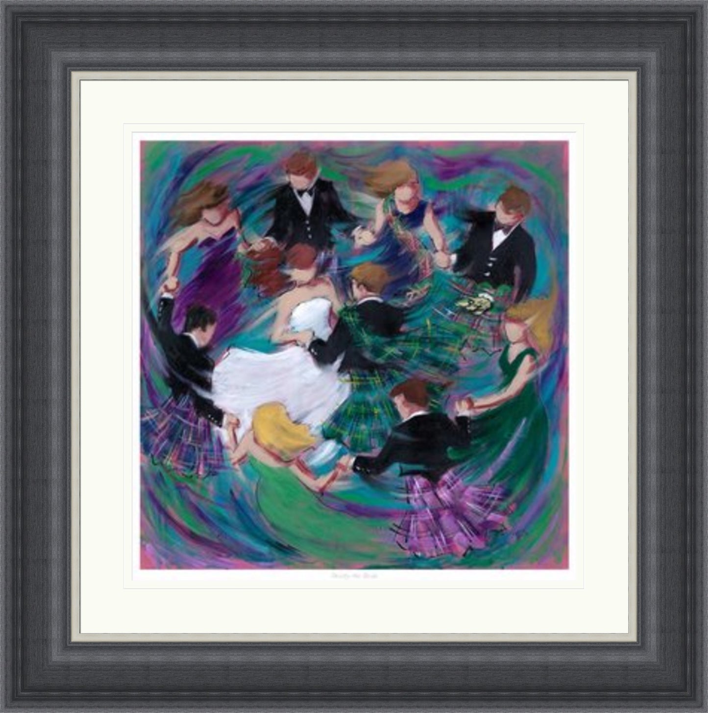 Strictly the Bride Ceilidh Dancing Art Print by Janet McCrorie
