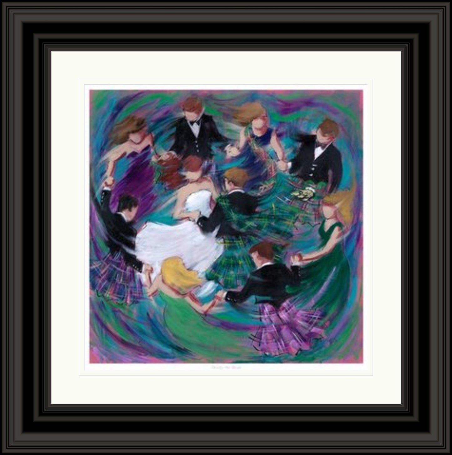 Strictly the Bride Ceilidh Dancing Art Print by Janet McCrorie