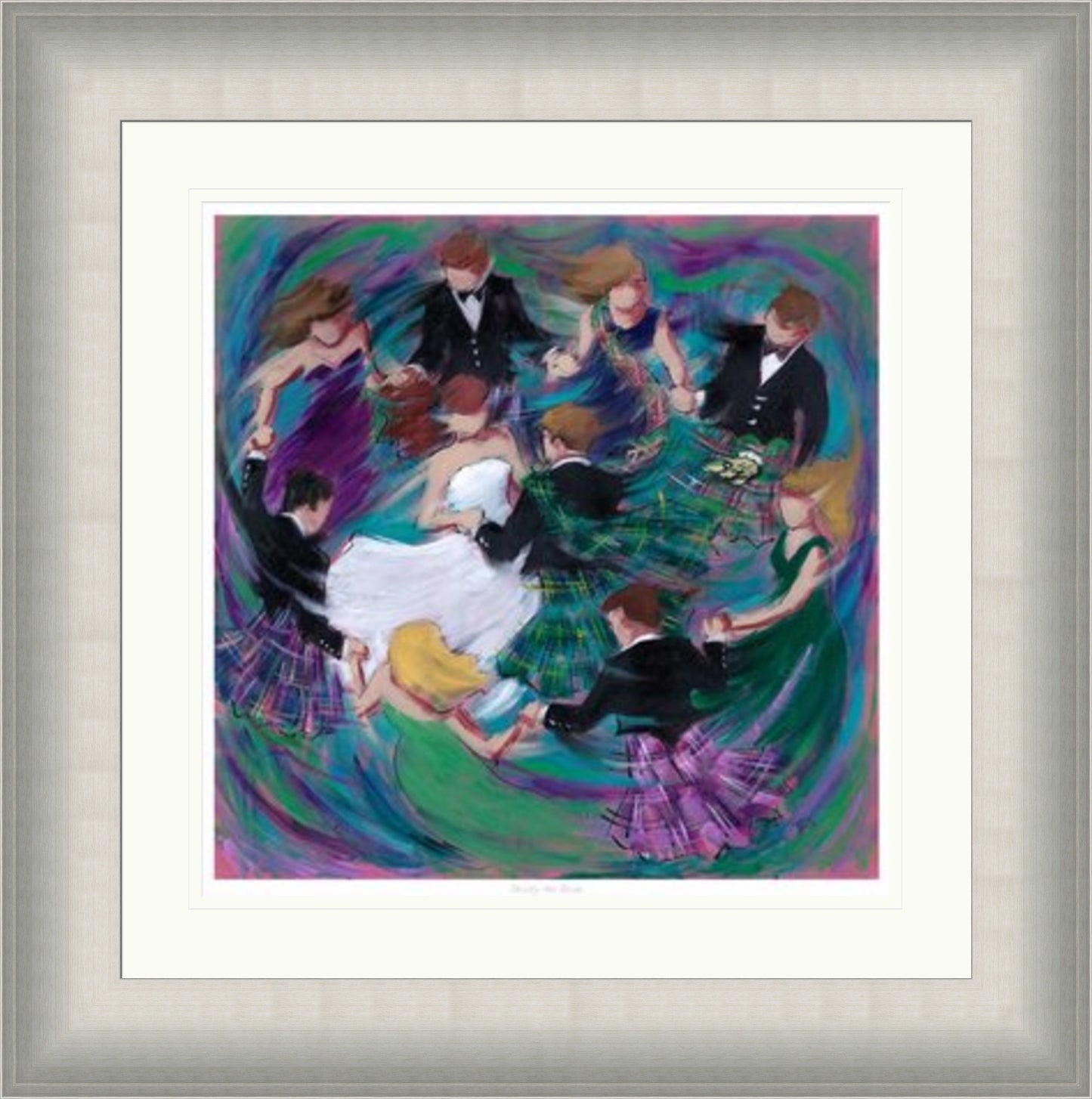 Strictly the Bride Ceilidh Dancing Art Print by Janet McCrorie