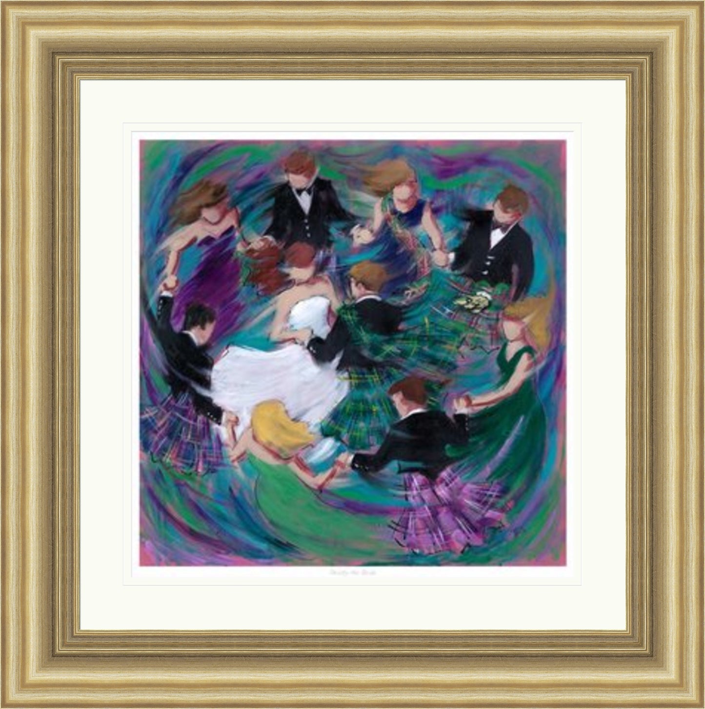 Strictly the Bride Ceilidh Dancing Art Print by Janet McCrorie