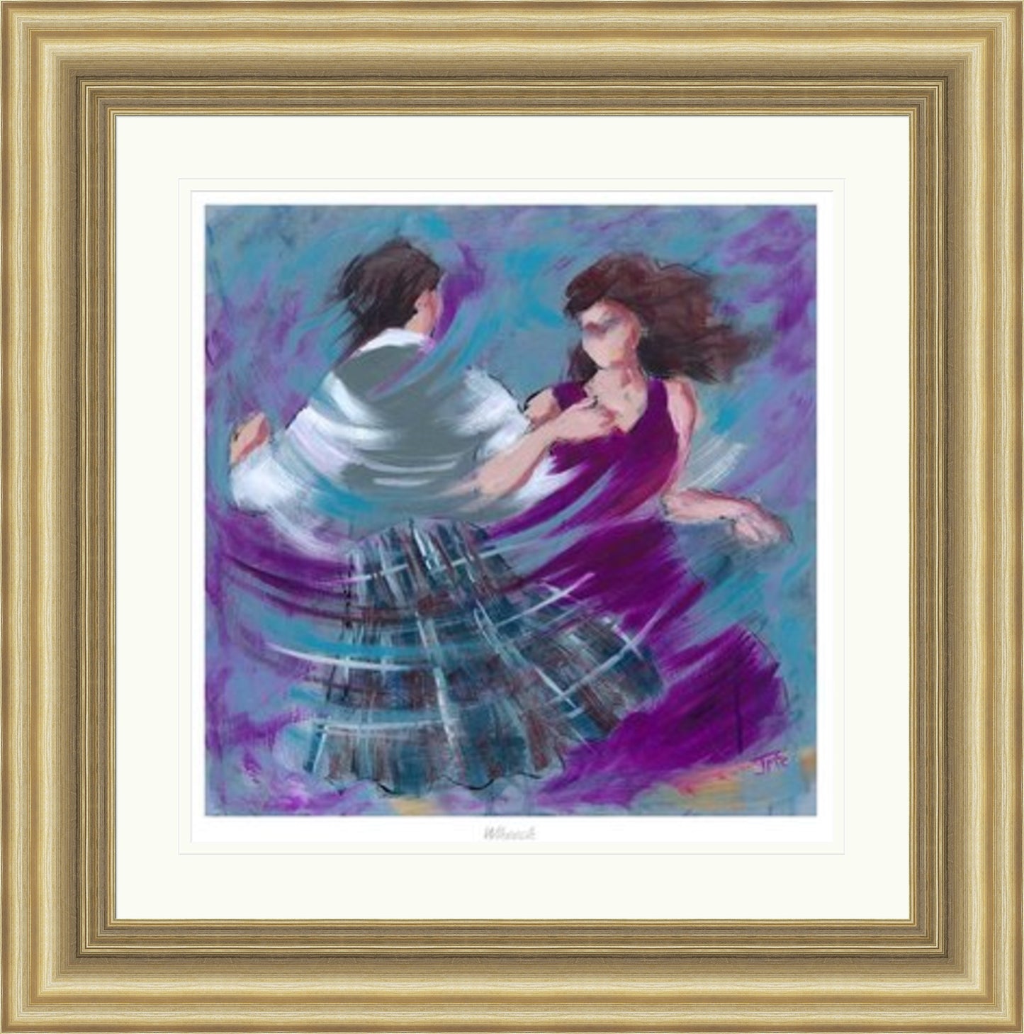 Wheech Ceilidh Dancing Art Print by Janet McCrorie