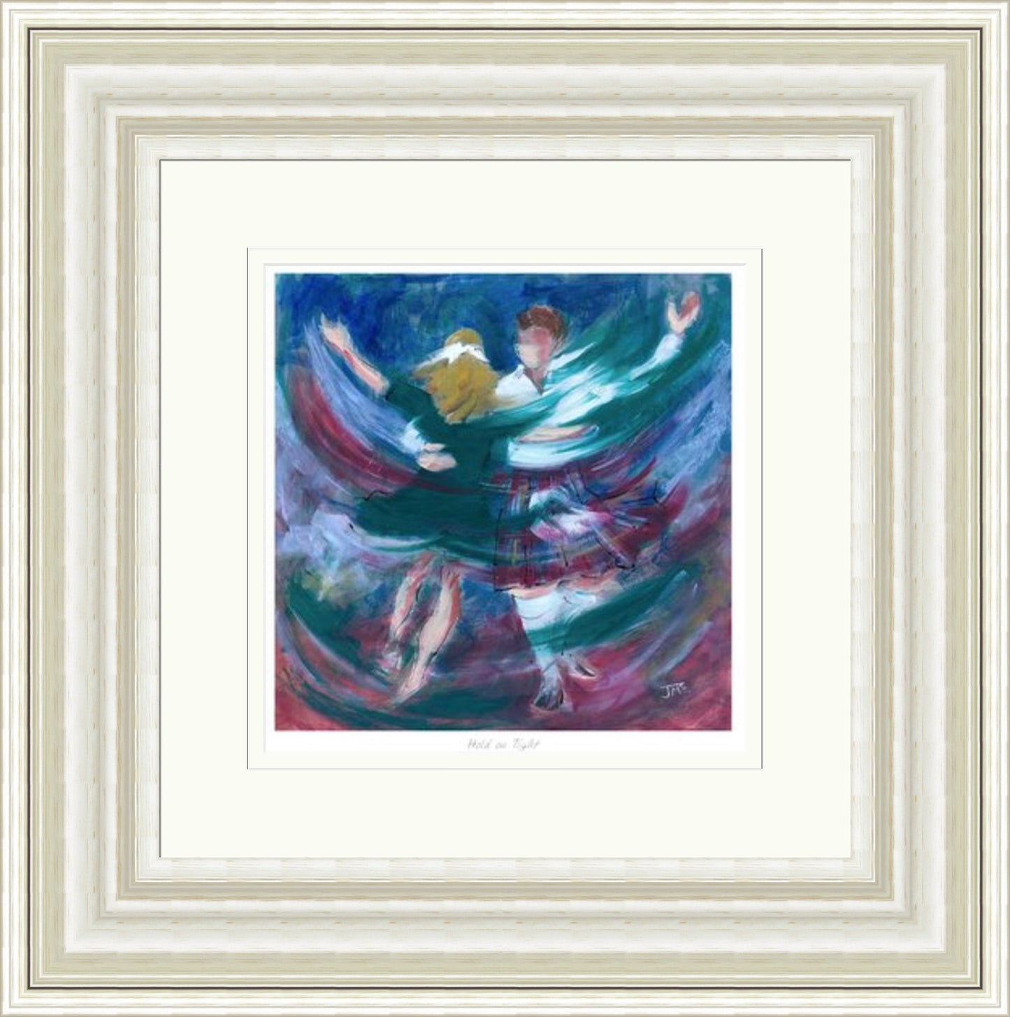 Hold on Tight Ceilidh Dancing Art Print by Janet McCrorie
