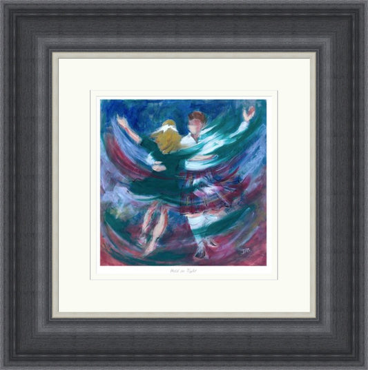 Hold on Tight Ceilidh Dancing Art Print by Janet McCrorie