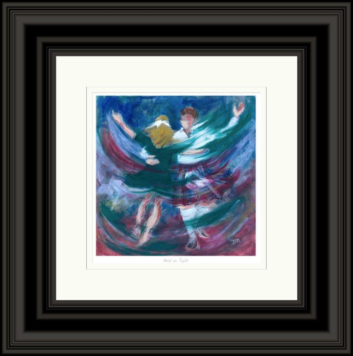 Hold on Tight Ceilidh Dancing Art Print by Janet McCrorie