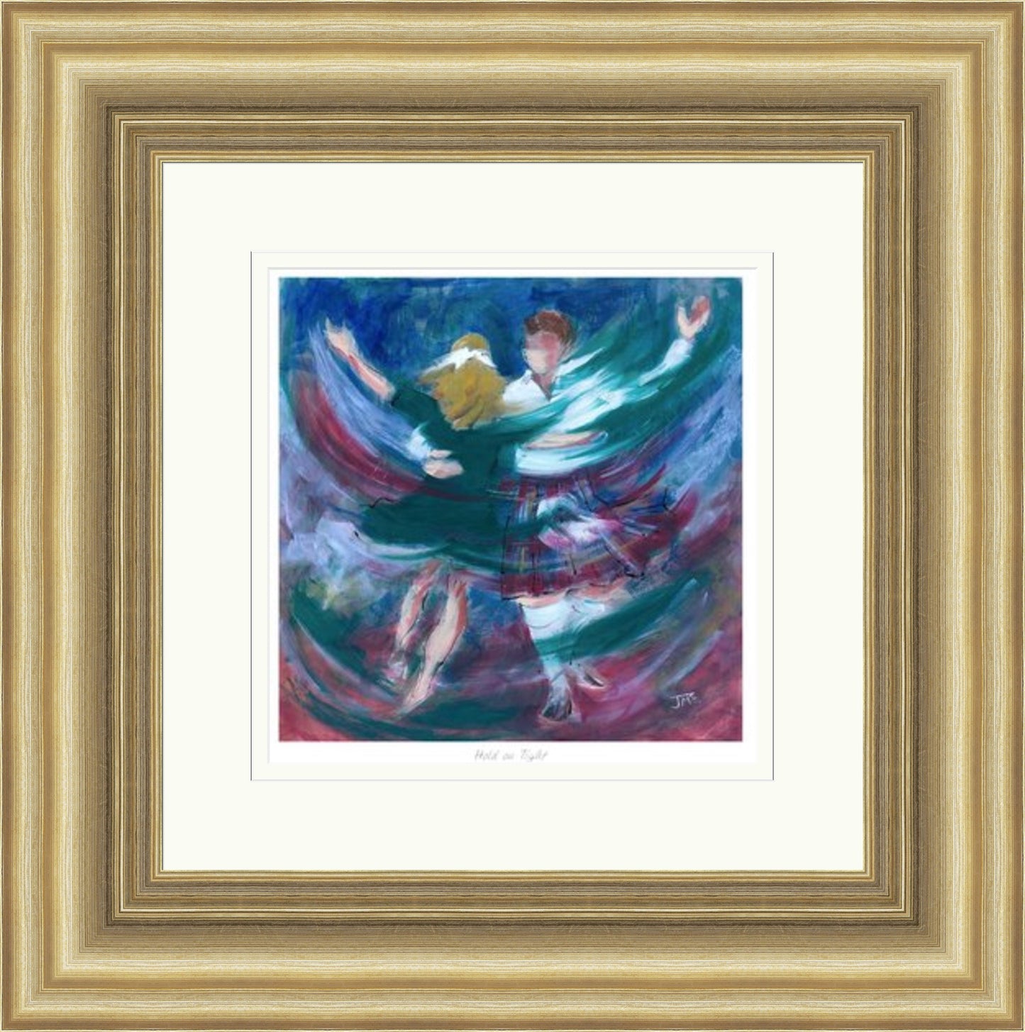 Hold on Tight Ceilidh Dancing Art Print by Janet McCrorie