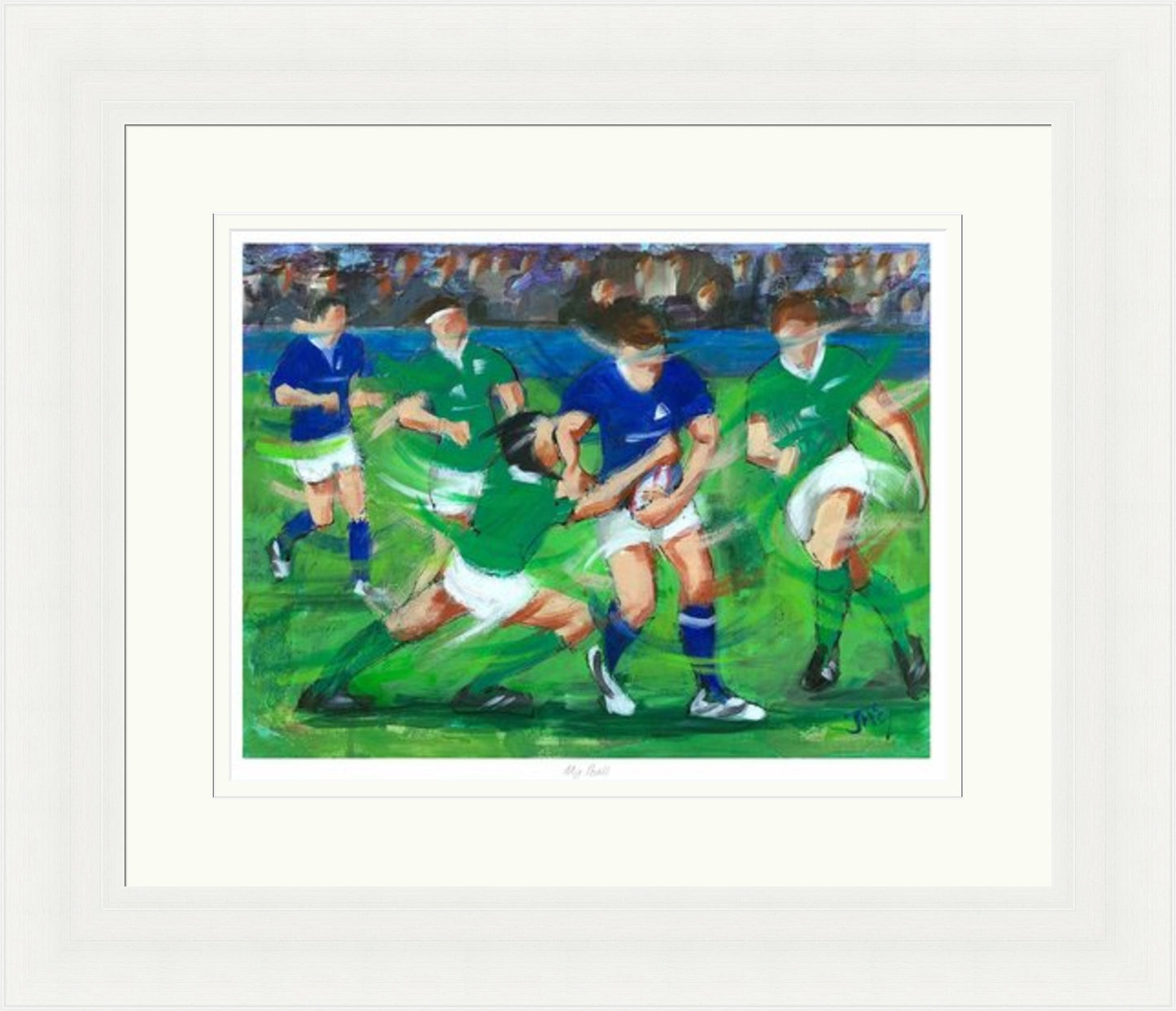 My Ball Rugby Art Print by Janet McCrorie