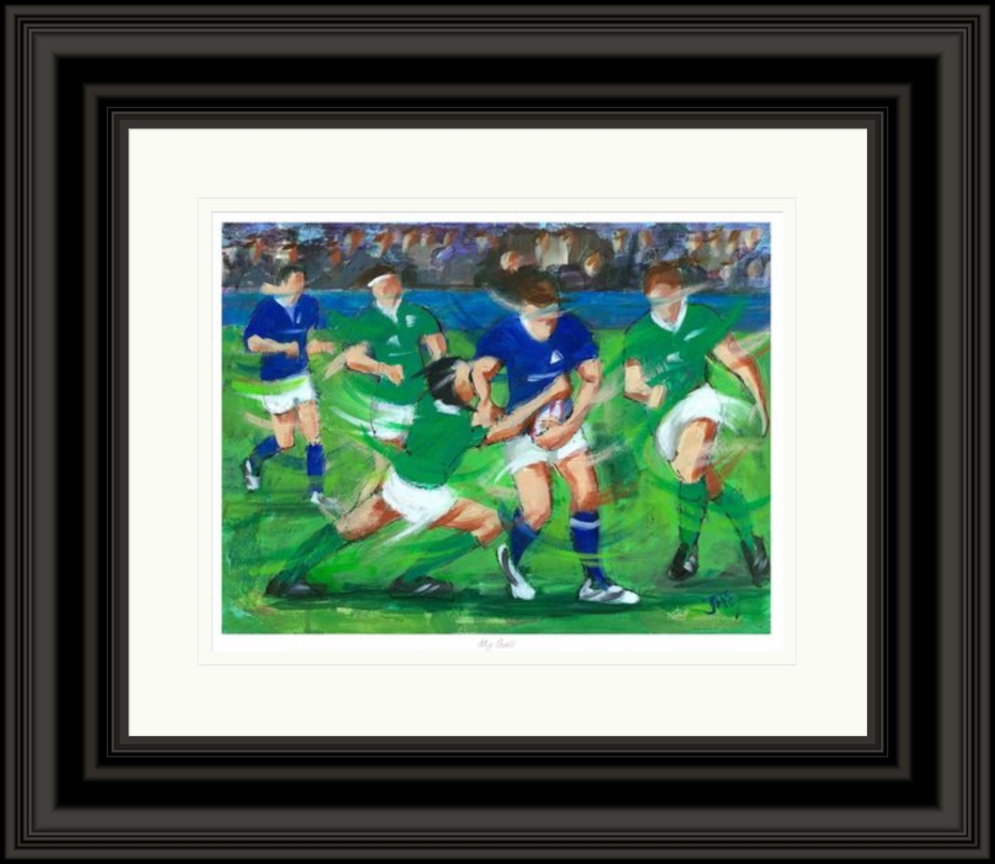 My Ball Rugby Art Print by Janet McCrorie