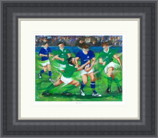 My Ball Rugby Art Print by Janet McCrorie