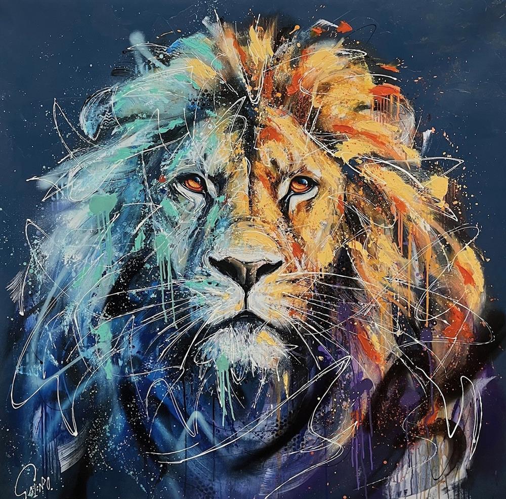 Maximus Lion Signed Limited Edition Framed Art Canvas Deluxe by Joe Galindo